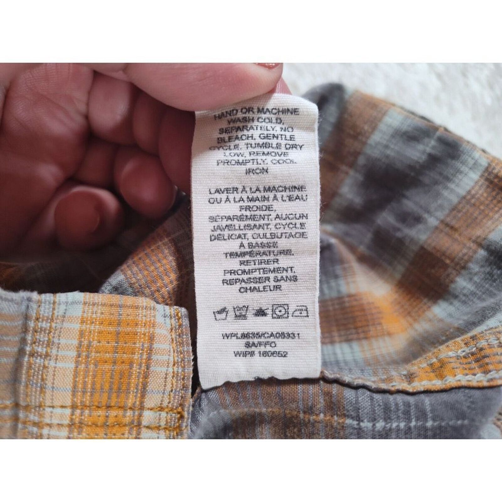 Woolrich Woolen Mills Woolrich Button Up Shirt Plaid Mens Large Orange Gray Cream Size US L / EU 52-54 / 3 - 9 Thumbnail