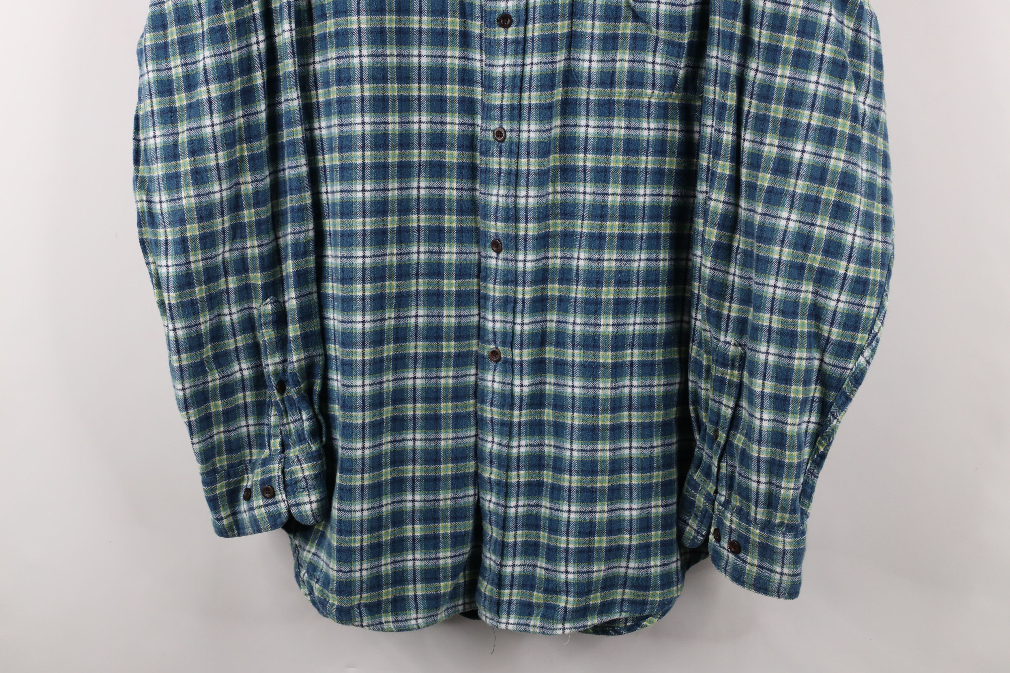 Gap × Vintage Vintage 90s Gap Collared Button Down Shirt Blue Plaid Size US XL / EU 56 / 4 - 3 Thumbnail