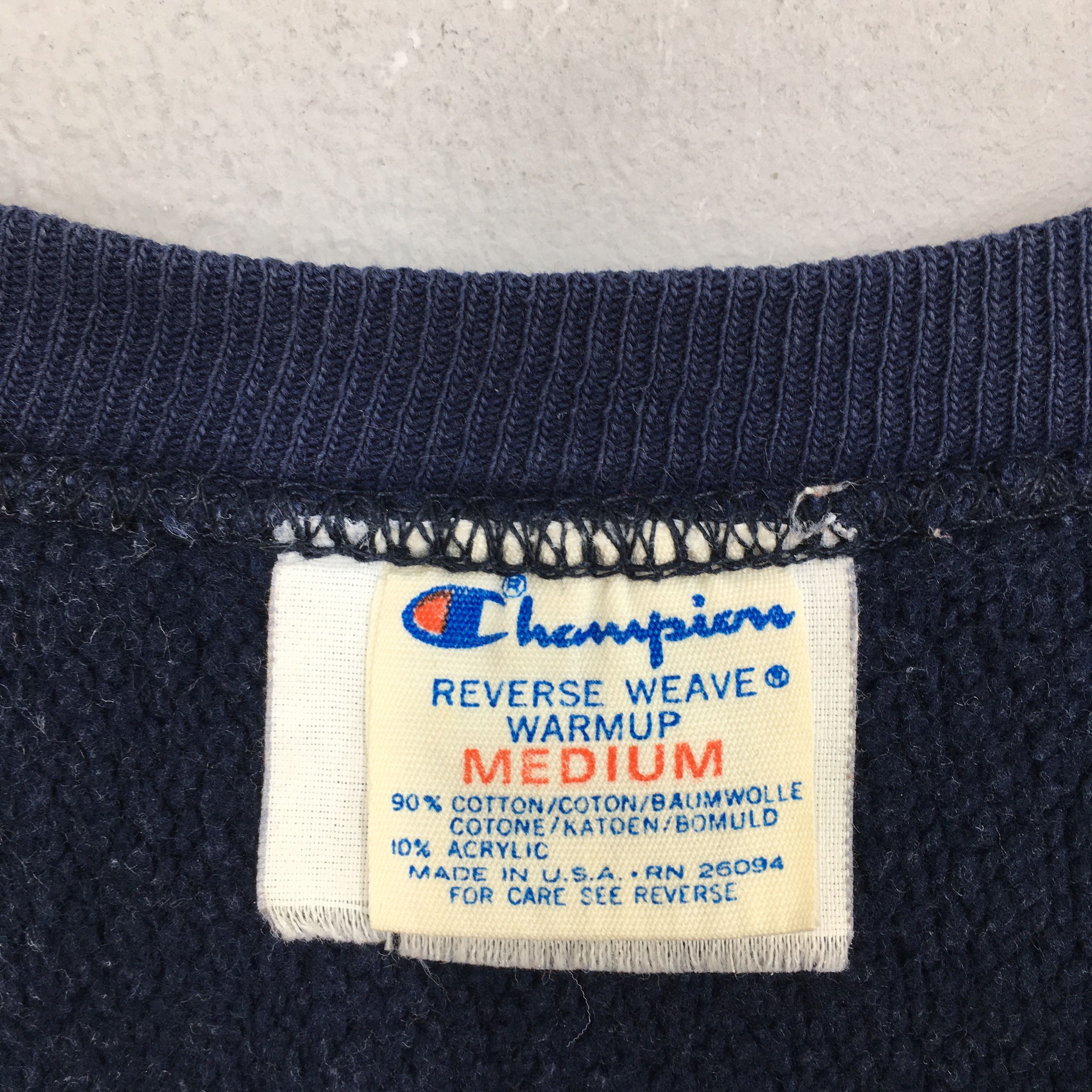 Vintage 80s Champion Reverse Weave Blue Sweatshirt Medium