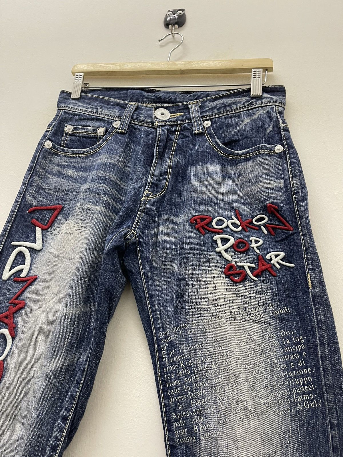 Japanese Brand Rare Vintage CO AND LU Poem Punk Rock Star Denim Size US 29 - 5 Thumbnail