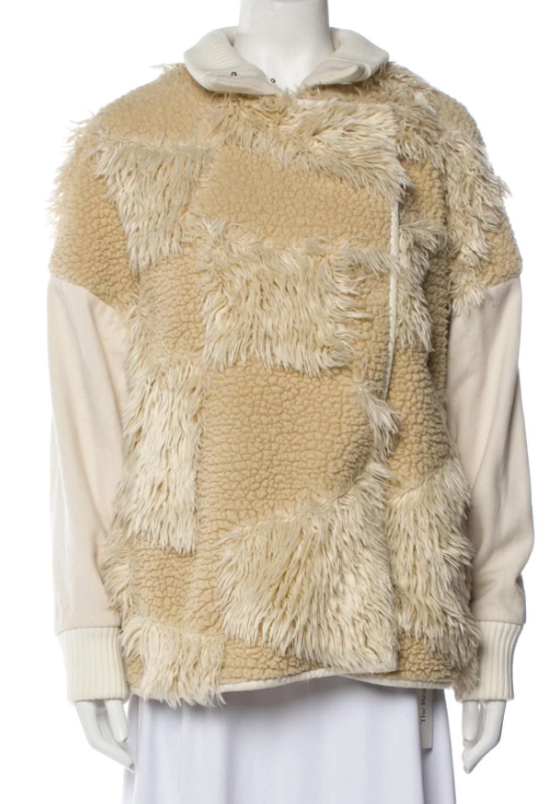 Tobias Birk Nielsen Tibi Akiak Patchwork Faux Fur Sherpa Jacket, Sz S Size S / US 4 / IT 40 - 1 Thumbnail
