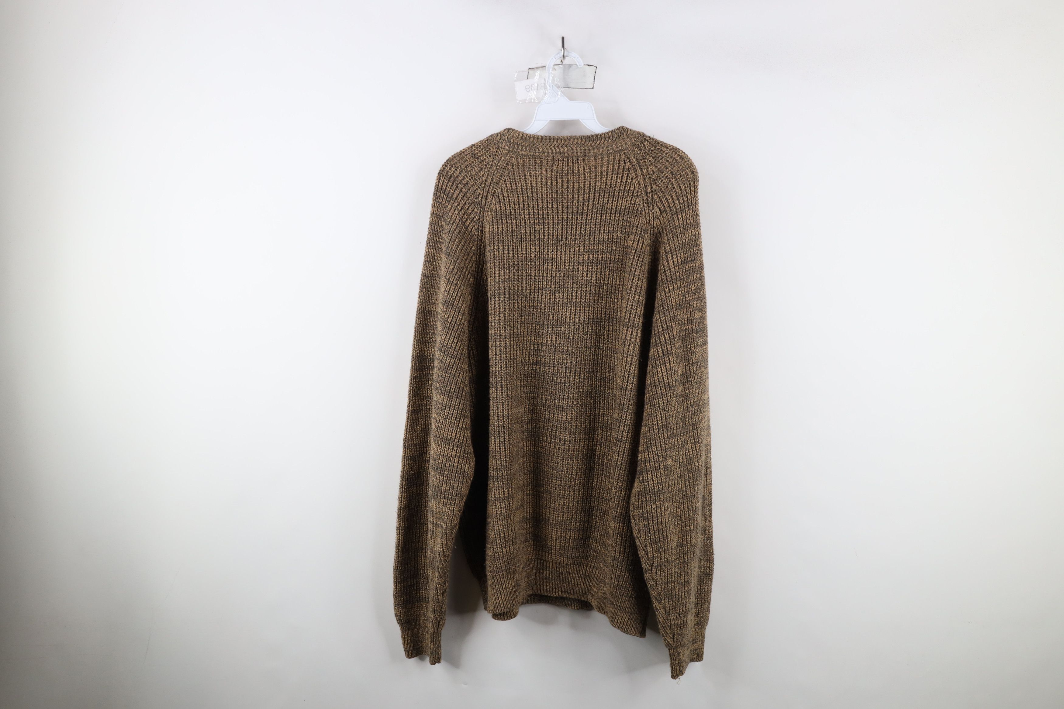 Vintage Vintage 90s Streetwear Knit Crewneck Sweater Oatmeal Brown Size US XL / EU 56 / 4 - 6 Thumbnail