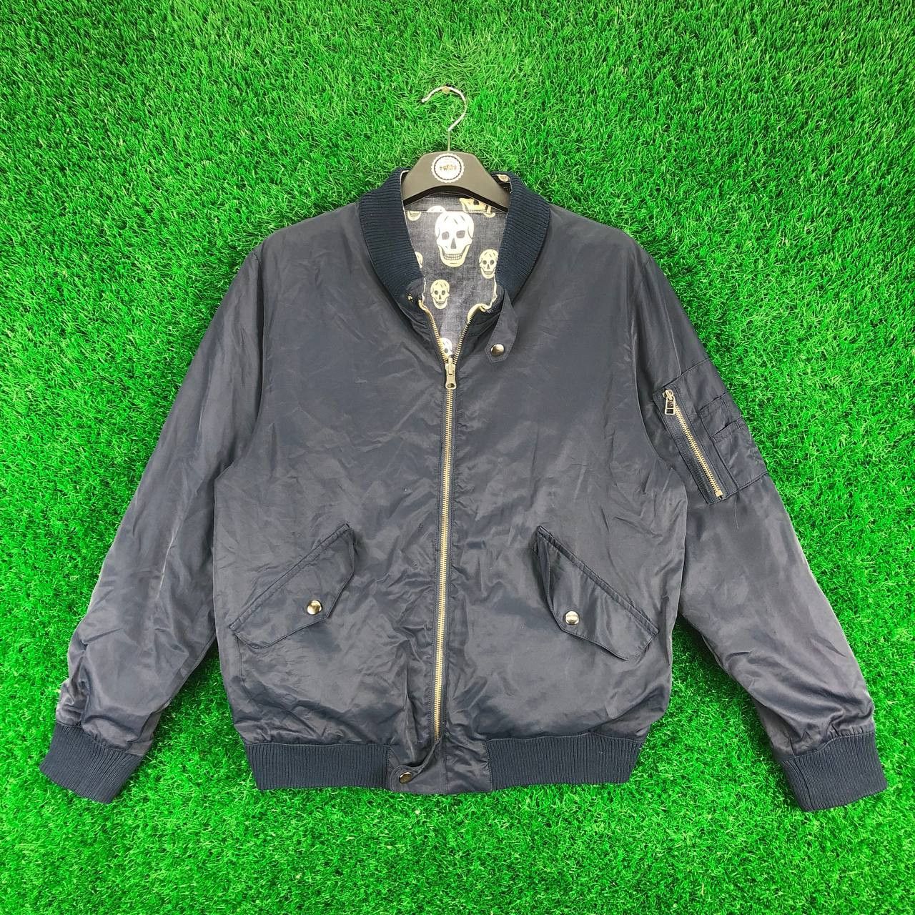 Vintage Vintage Reversible Bomber Jacket Skull Fullprint by HOB Size US XS / EU 42 / 0 - 2 Thumbnail