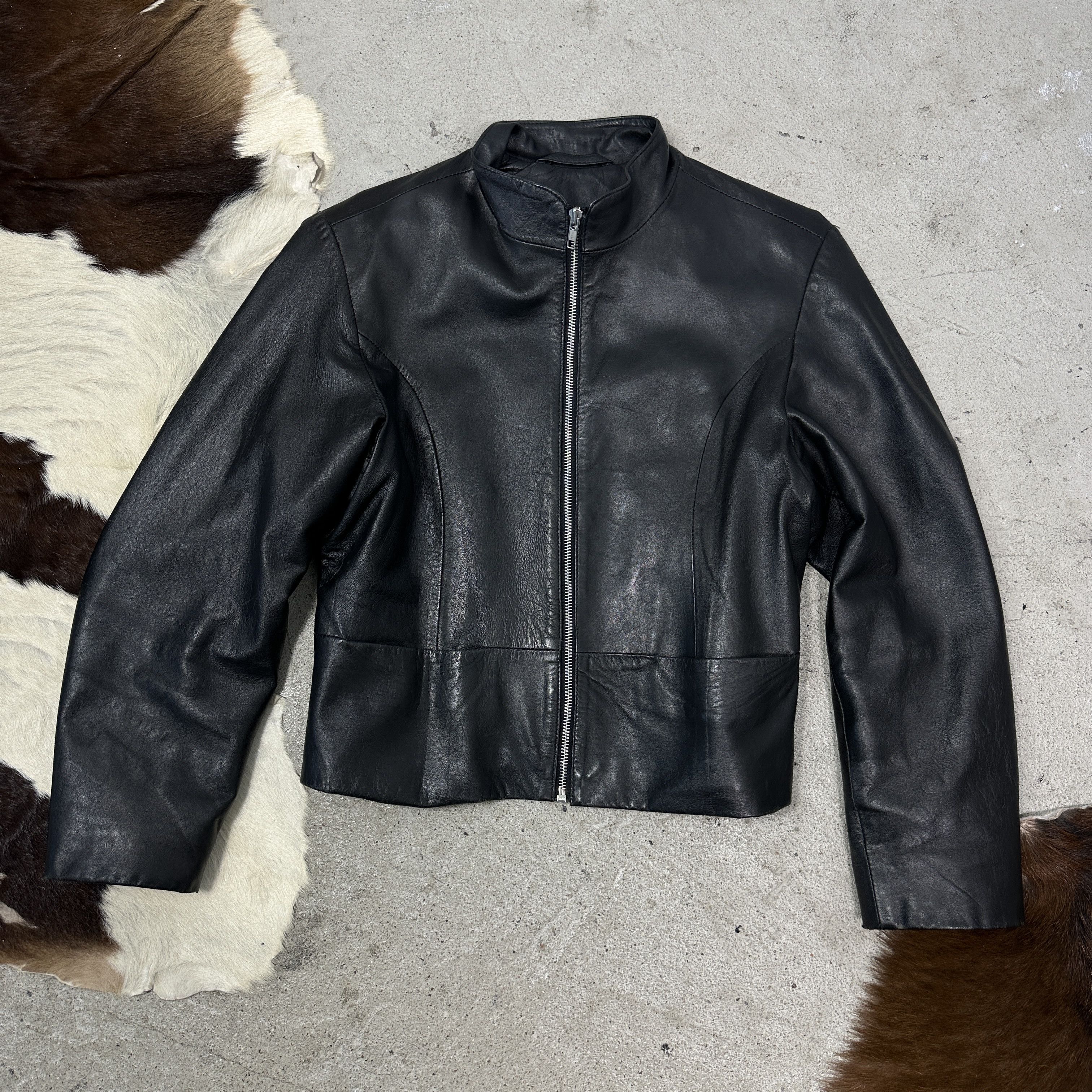 Vintage Vintage Leather Biker Moto Racing Cropped Jacket 00s Size US S / EU 44-46 / 1 - 5 Thumbnail