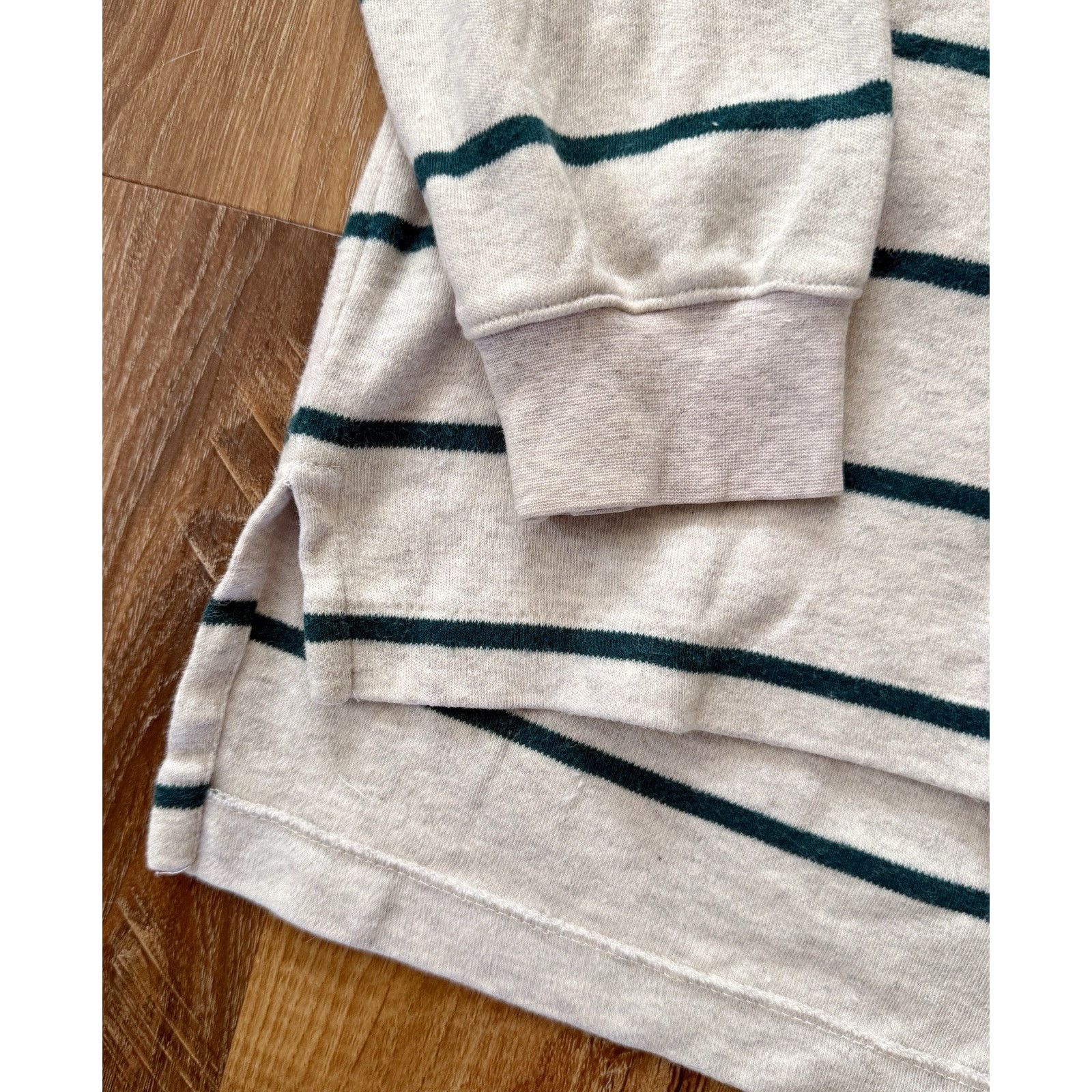 Eddie Bauer Vintage Eddie Bauer Rugby Shirt Men's MT Cream Green Stripe Size US M / EU 48-50 / 2 - 7 Thumbnail