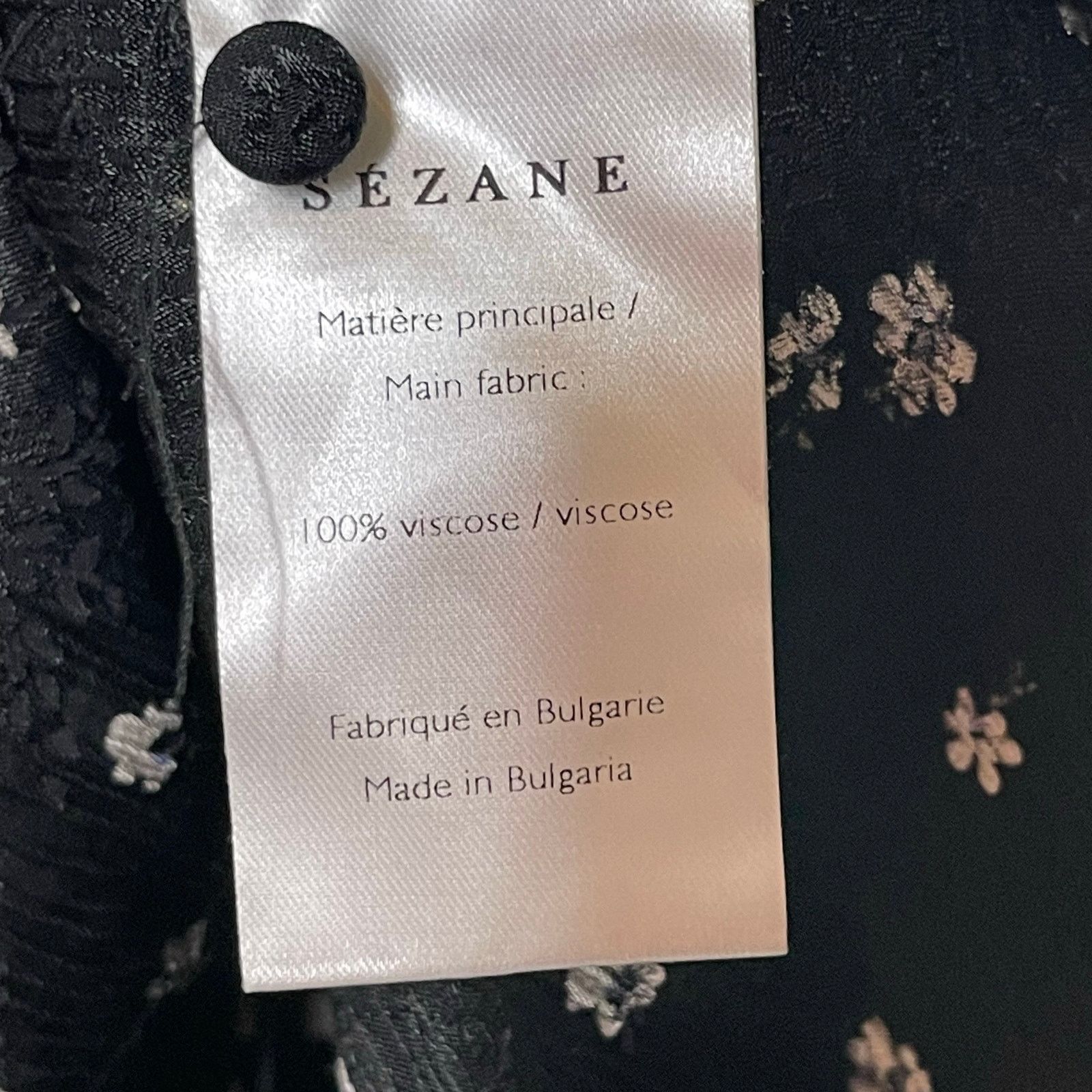 Sezane Sezane ABÉLIA WRAP BLOUSE two toned jacquard Black Floral Size XS / US 0-2 / IT 36-38 - 6 Thumbnail