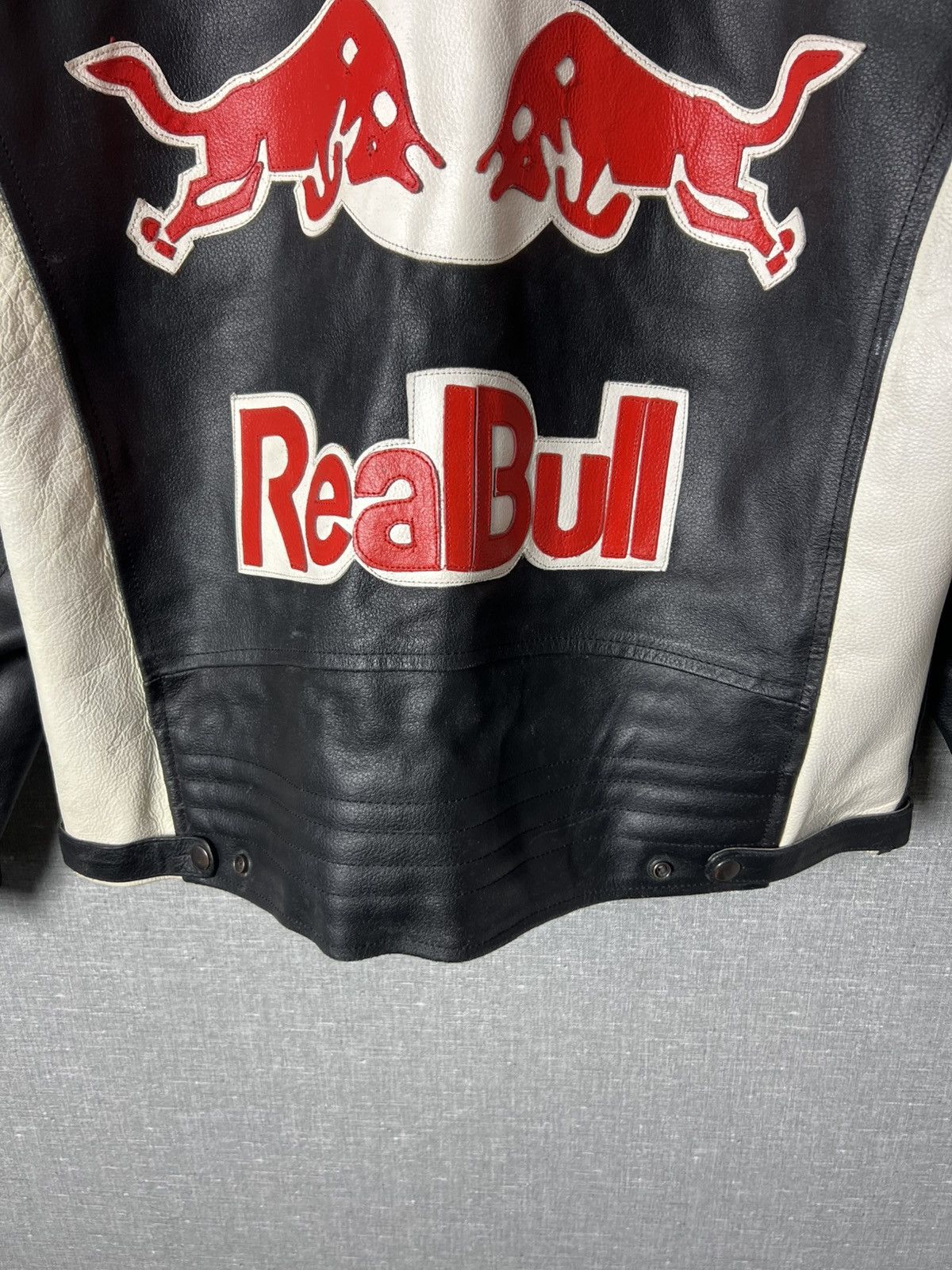 Genuine Leather × Red Bull × Vintage REAL BULL Racing Leather Jacket Biker Alpinestars Michelin Size US L / EU 52-54 / 3 - 23 Thumbnail