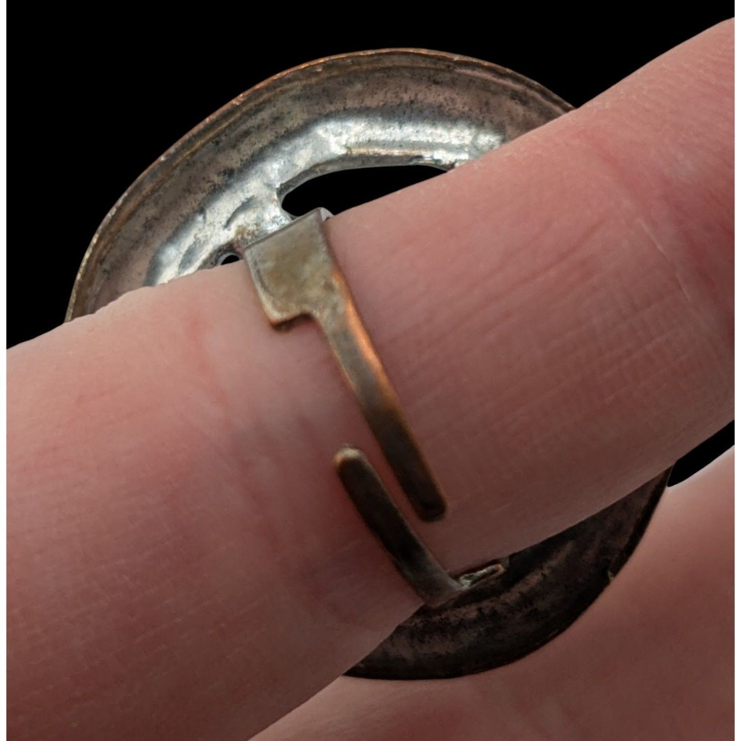 Other Vintage Brutalist Adjustable Ring With Abstract Circular Des Size ONE SIZE - 5 Thumbnail