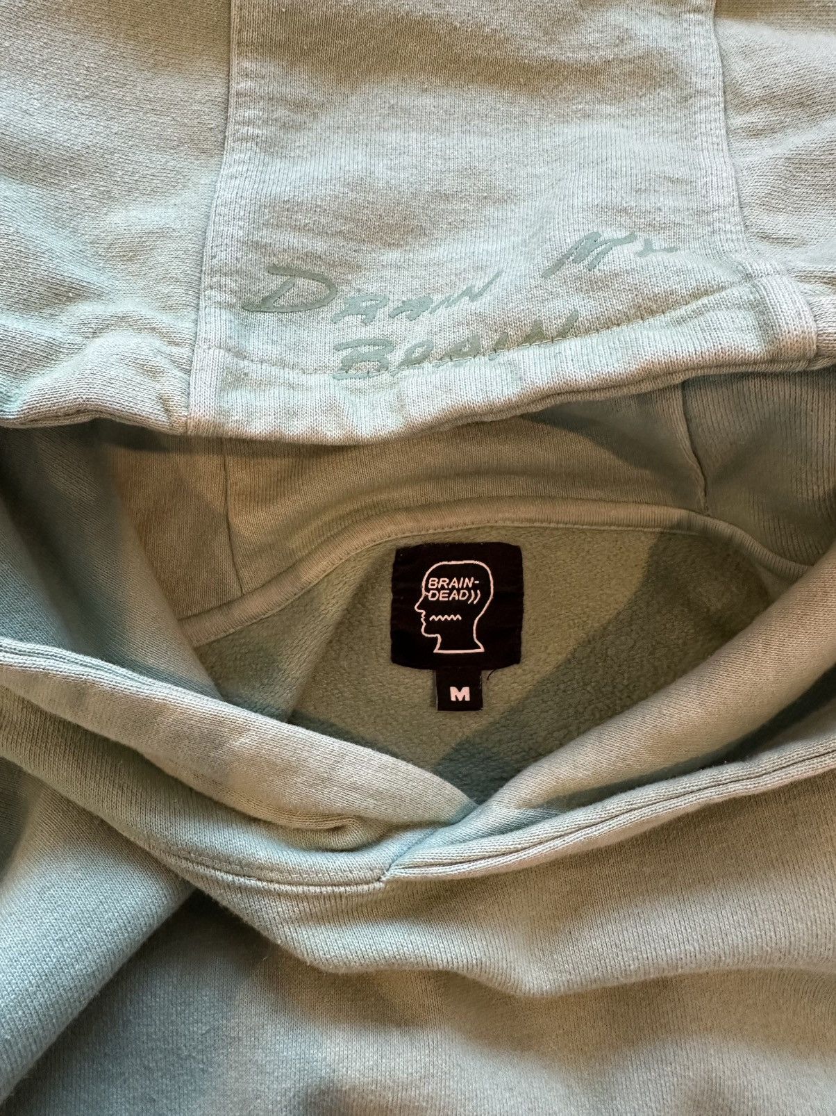 Brain Dead Brain Dead Tonal Type Print Hoodie ‘Putty’ Size M Size US M / EU 48-50 / 2 - 3 Thumbnail