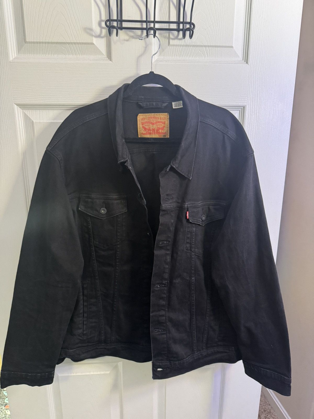 Levi's Black Denim Jacket Size US XXL / EU 58 / 5 - 1 Thumbnail