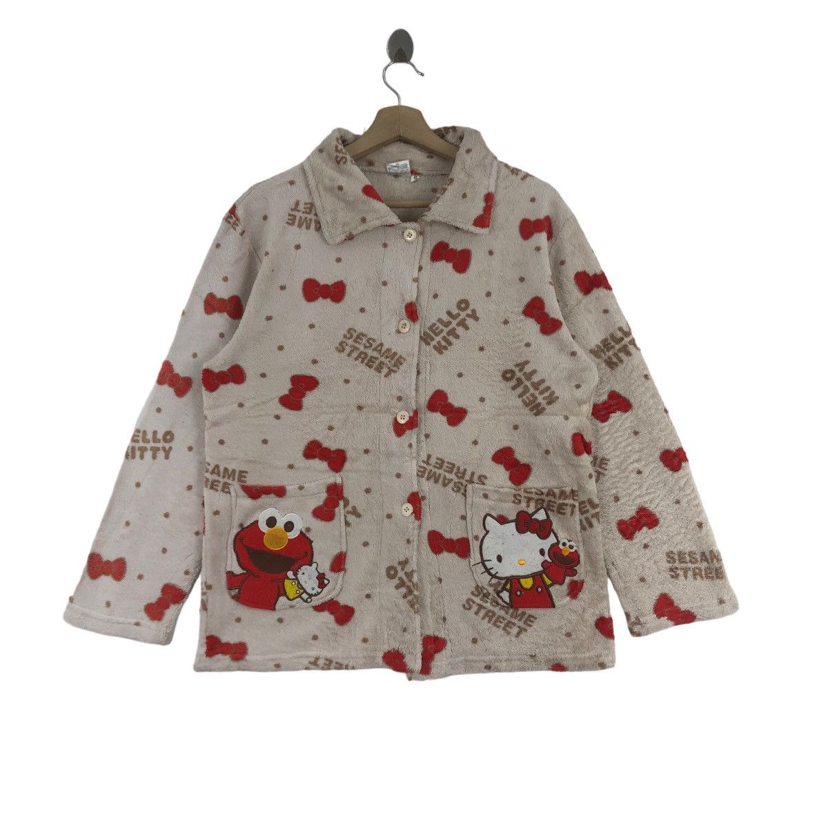 2010 SESAME STREET x Hello Kitty Cartoon AOP Fleece Sweater