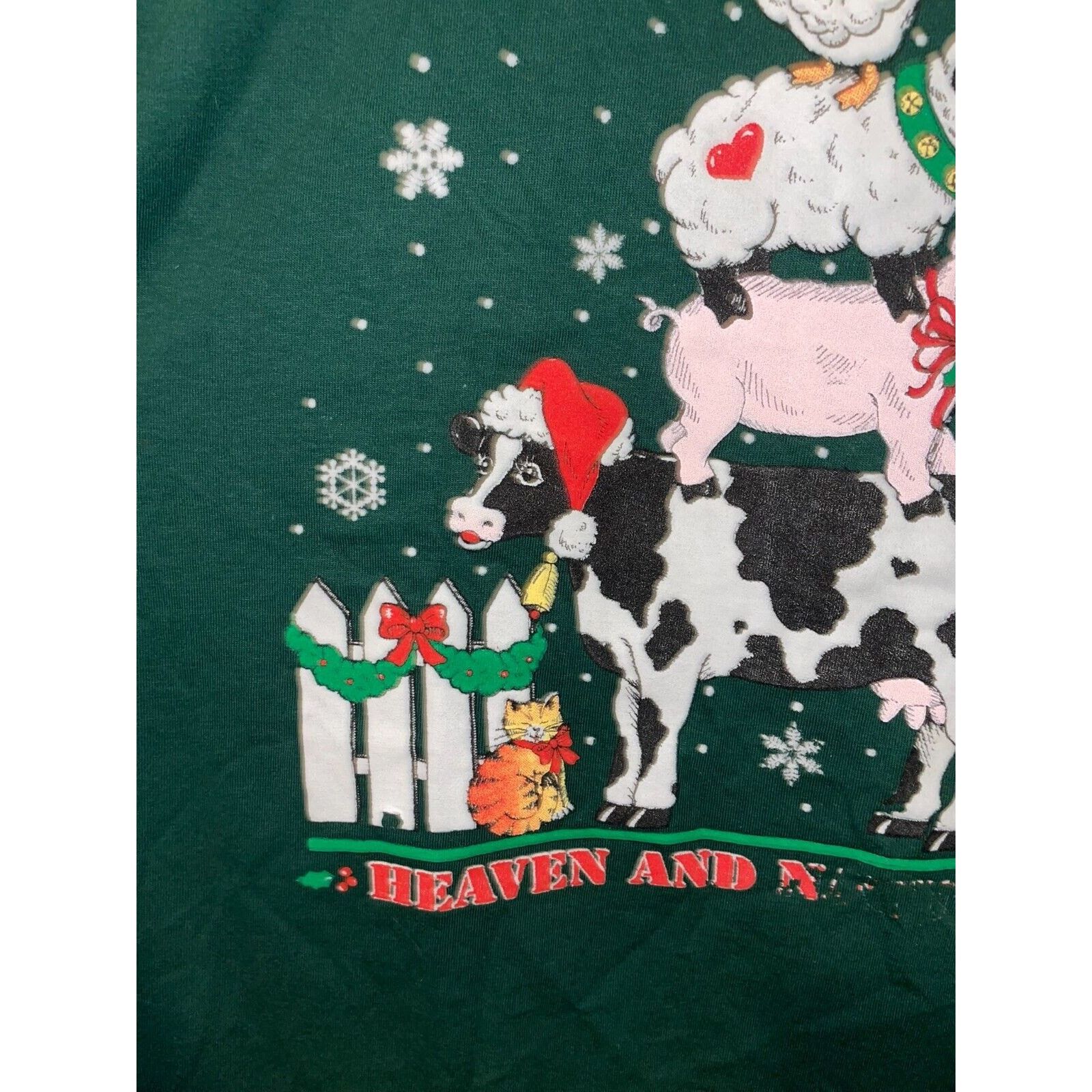 Jerzees Vintage Farm Animals Shirt Heaven Nature Animal Tee VTG 90s Size US L / EU 52-54 / 3 - 2 Thumbnail