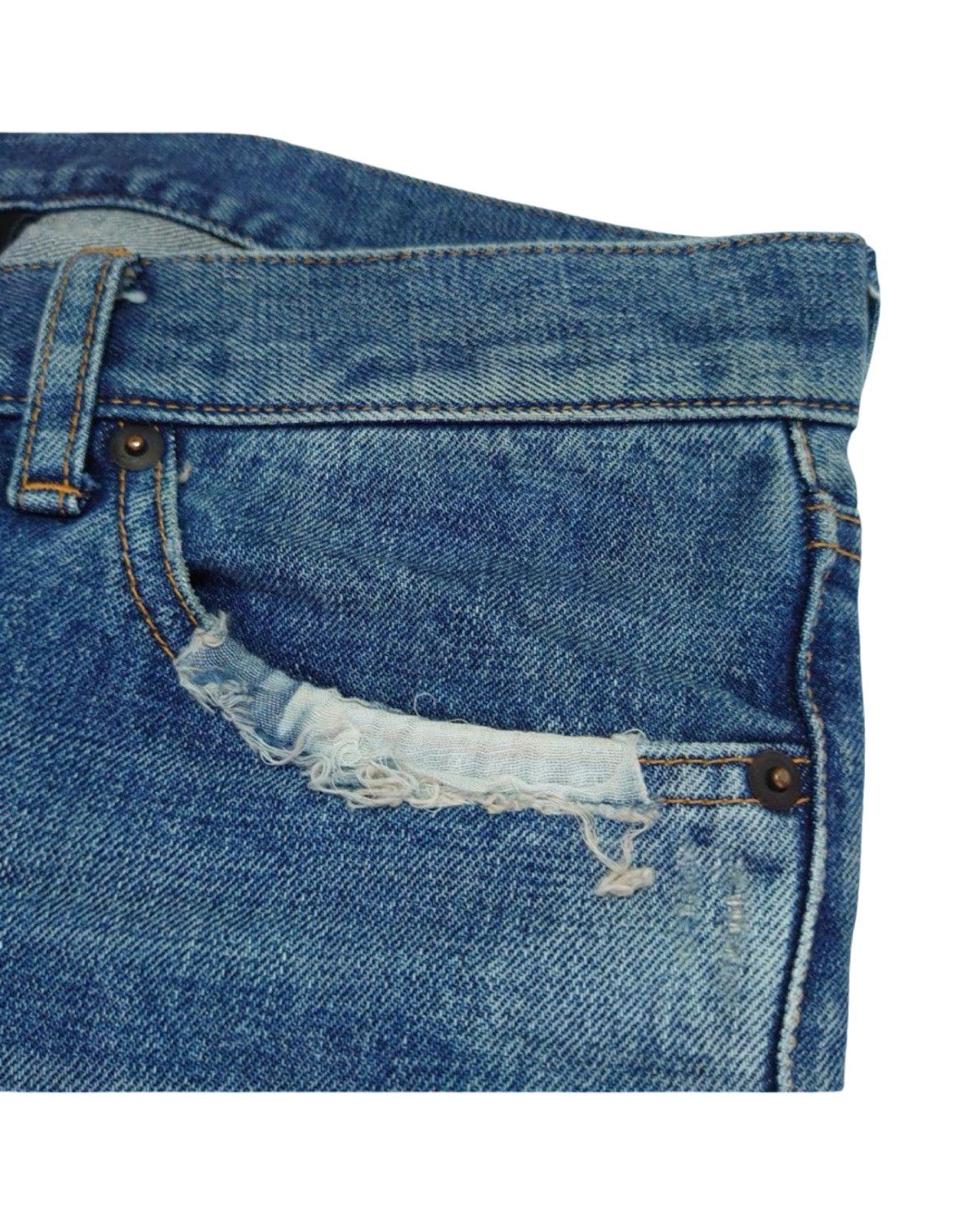 Pledge Patch Work Distressed Indigo Dyed Denim Jeans Size US 30 / EU 46 - 3 Thumbnail