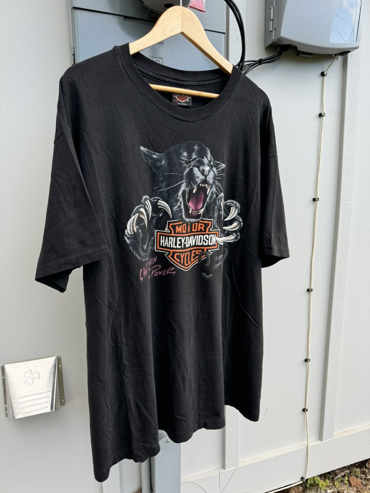 トップス Harley Davidson CAN'T CHAIN THE POWER XL Vintage 1992 Harley Davidson Can't Chain The Power T-shirt