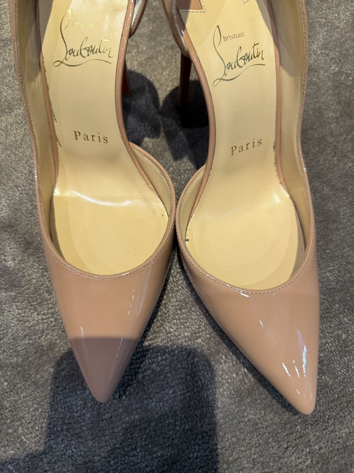 Christian Louboutin Christian Louboutin Iriza 100mm patent nude pumps Size US 7 / IT 37 - 12 Thumbnail