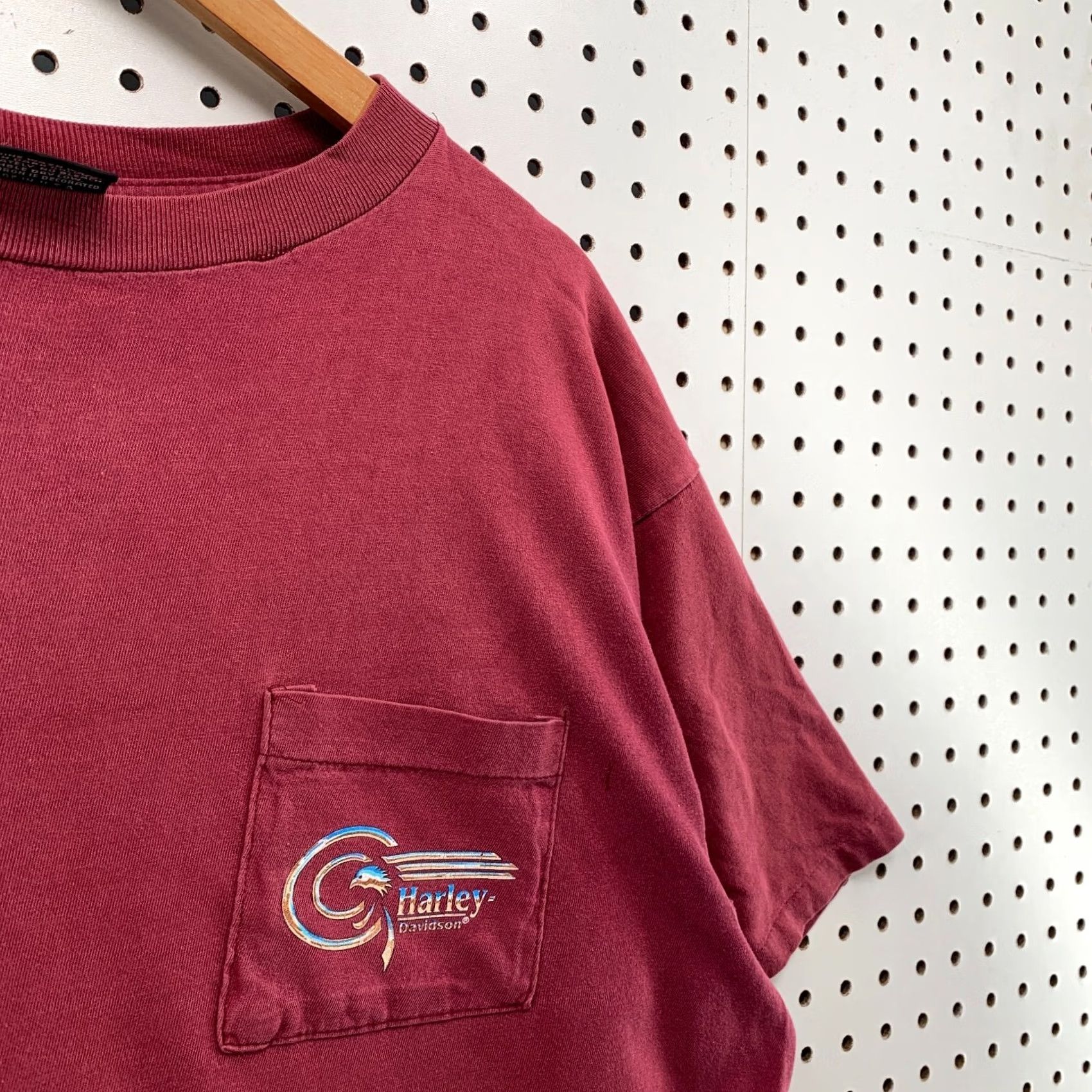 Harley Davidson Vintage Harley Davidson Shirt XL Red Pocket Single Stitch Motorcyle 90s 25x28.5 Size US XL / EU 56 / 4 - 7 Thumbnail