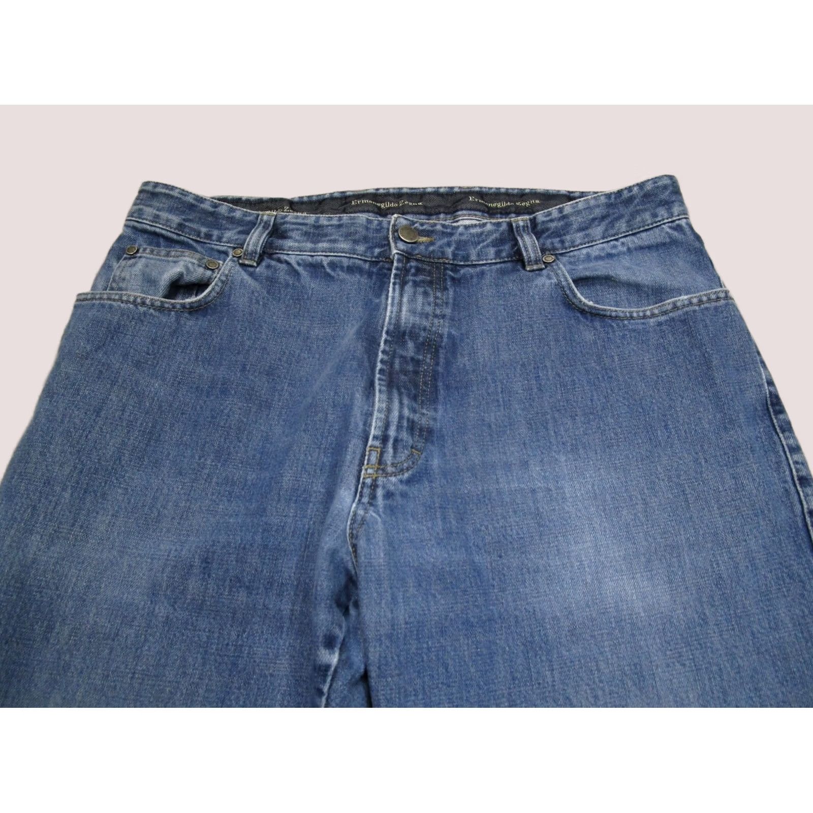 Ermenegildo Zegna Ermenegildo Zegna Jeans Men 38 Blue Straight Relaxed Pants Light Wash Italy Made Denim 5-Pocket Logo Baggy/Relaxed Style Mens Jeans Size US 38 / EU 54 - 1 Thumbnail