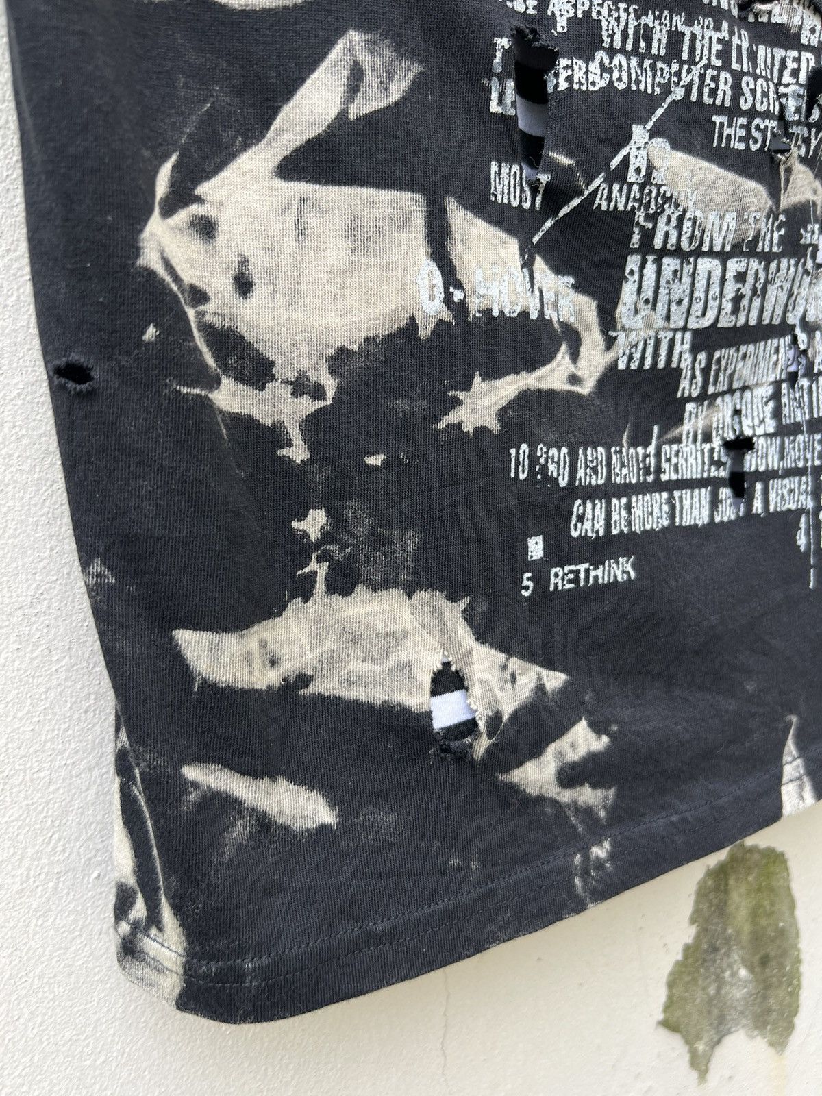 Japanese Brand H. Anarchism For Plus H. Naoto Rips Distress Bondage t Shirt Size US XS / EU 42 / 0 - 11 Thumbnail