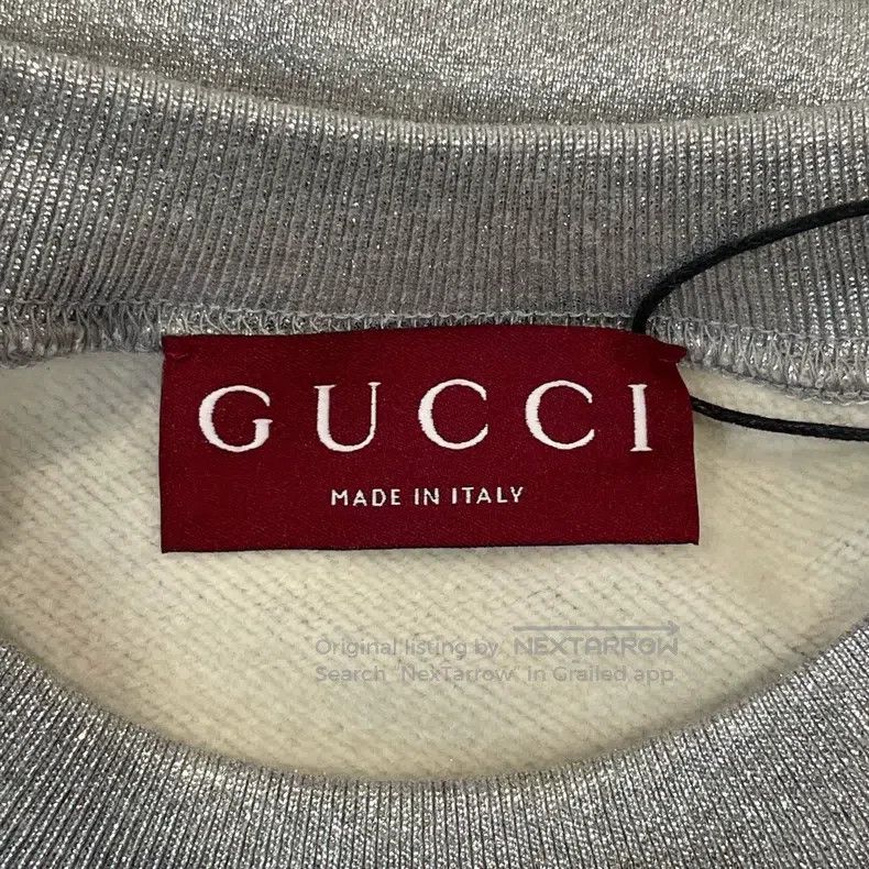 Gucci Gucci Silver long-sleeved sweatshirt Size US M / EU 48-50 / 2 - 5 Thumbnail