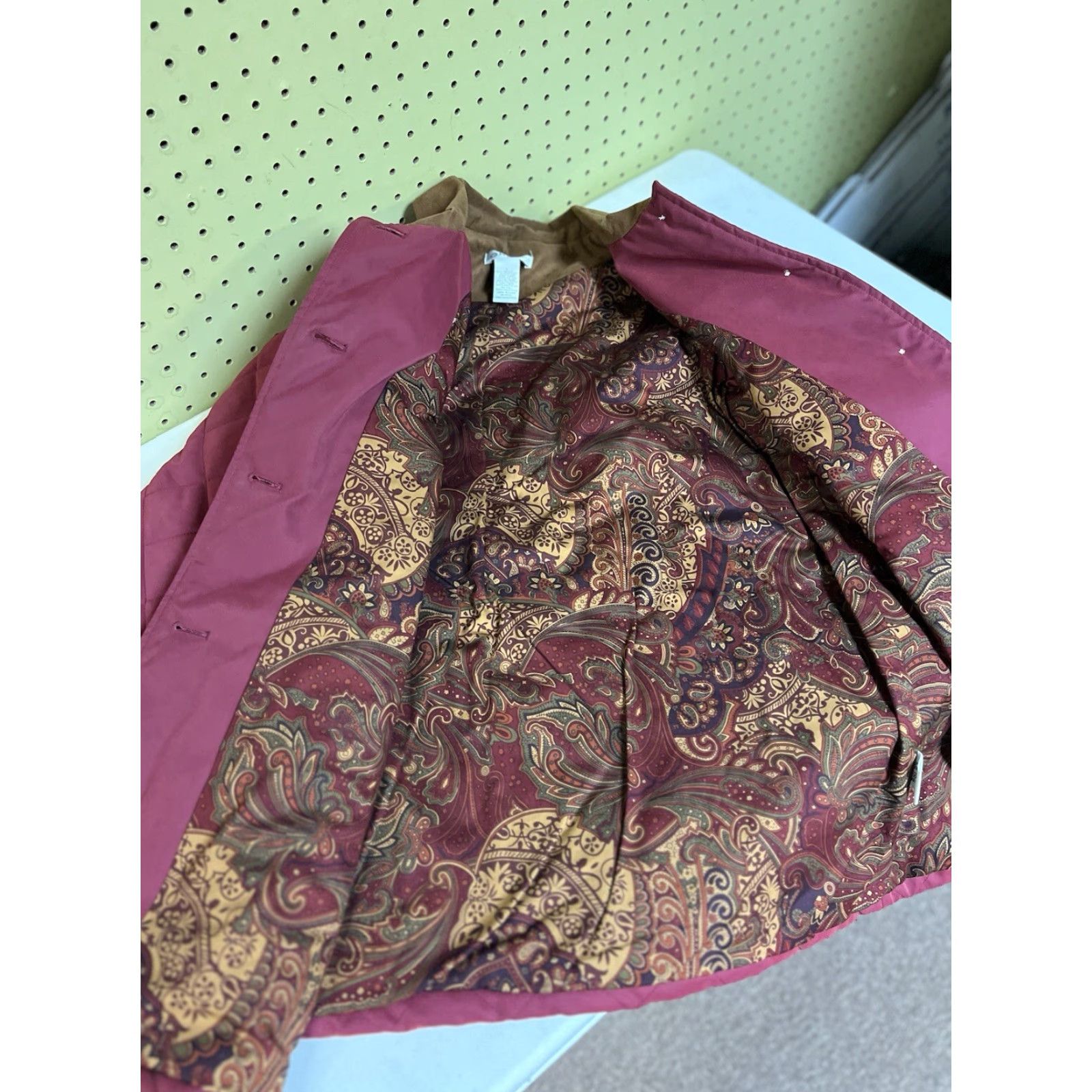 Orvis Orvis Women’s Red Plaid Quilted Chore Coat Jacket Button Down Sz Large Pockets Size L / US 10 / IT 46 - 3 Thumbnail