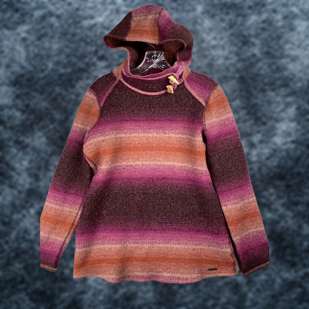 Prana prAna Sweater Womens L Pink Wool Blend Caitlyn Tunic Hoodie Ombre Boho Hippie Shirt Size L / US 10 / IT 46 - 1 Thumbnail