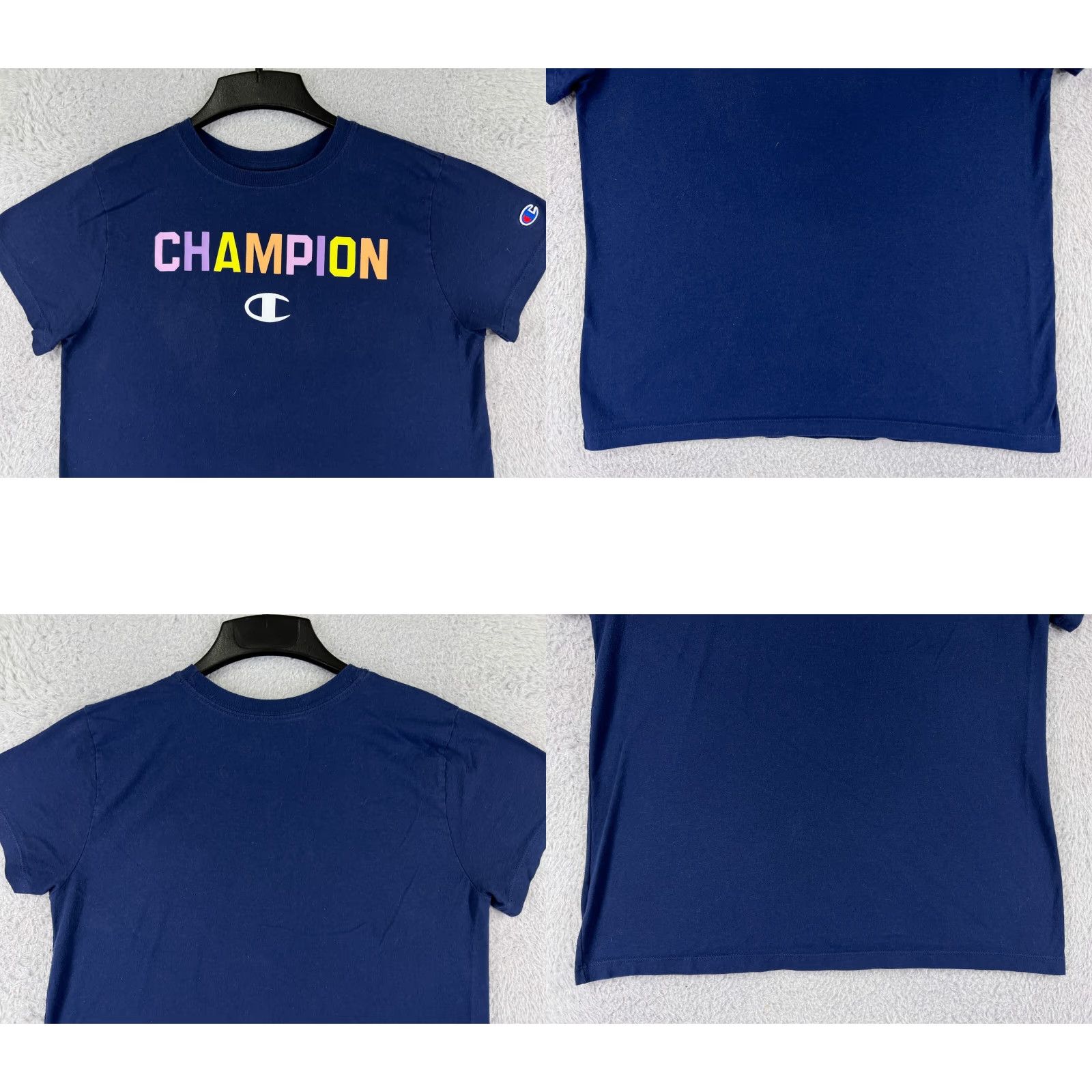 Champion Champion Shirt Mens Large Blue Crew Neck Spellout Logo Short Sleeve Cotton Size US L / EU 52-54 / 3 - 8 Thumbnail