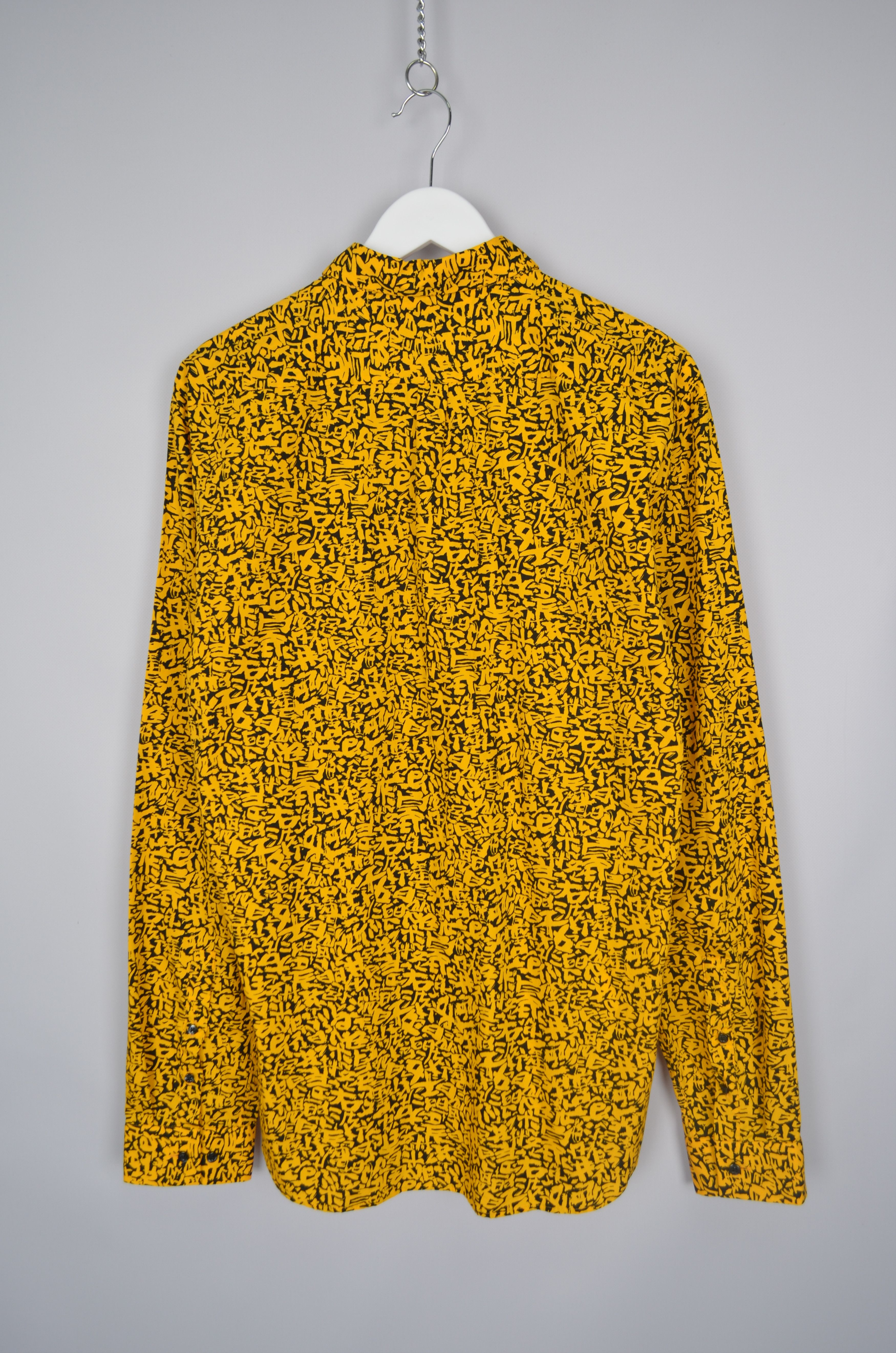 Hugo Boss Hugo Boss Yellow Abstract Print Extra Slim Fit Shirt Size M Size US M / EU 48-50 / 2 - 9 Thumbnail