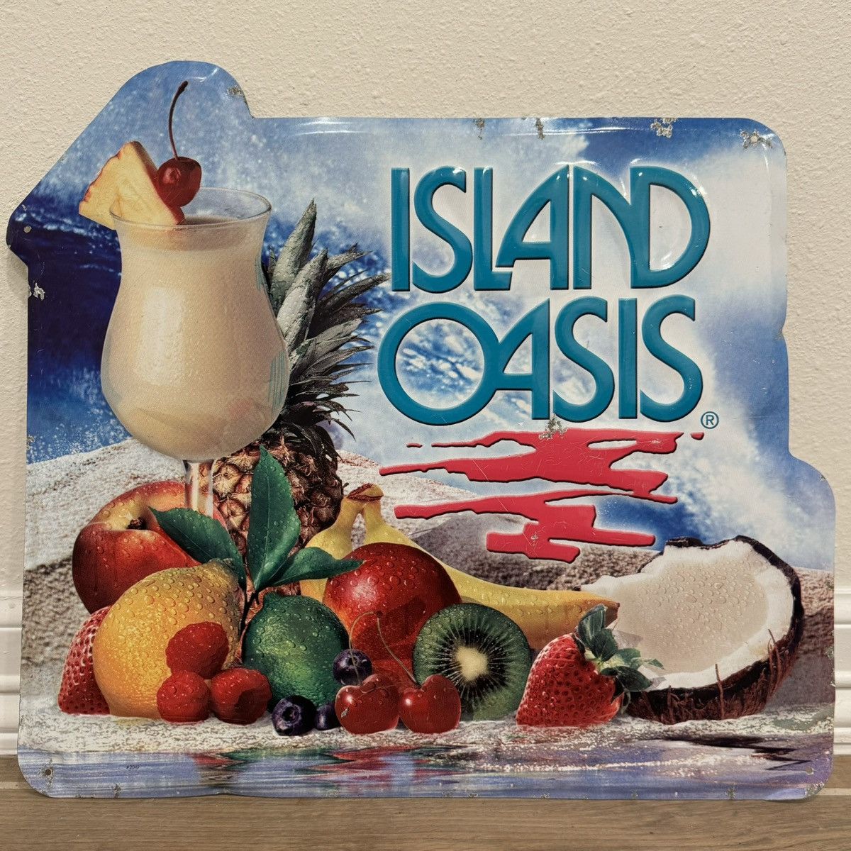 Vintage Island Oasis 16x18in Pina Colada Mixed Drink Tin Metal Sign Size ONE SIZE - 1 Thumbnail