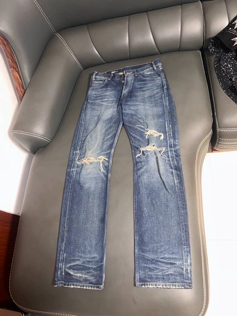 Celine Celine 2024SS Water Wash Knife Cut Blue jeans 2503-Nextarro Size US 29 - 1 Thumbnail