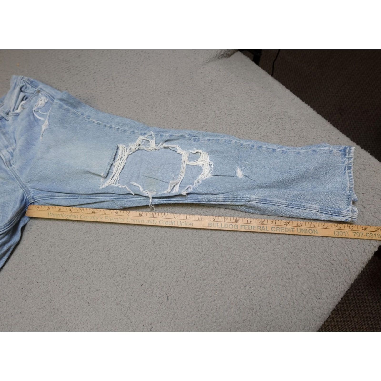 American Eagle Outfitters VINTAGE American Eagle Jeans Womens 8 Blue Highest Rise 90s Boyfriend Distressed Denim Size 30" / US 8 / IT 44 - 7 Thumbnail