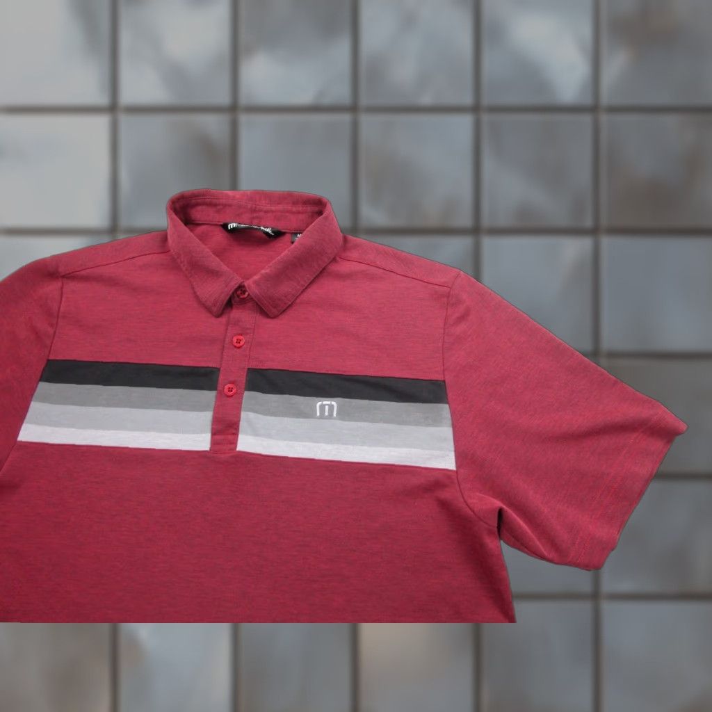 TravisMathew Travis Mathew Polo Shirt Mens M Red Striped Golf Casual Activewear Tennis Shirt Size US M / EU 48-50 / 2 - 1 Thumbnail