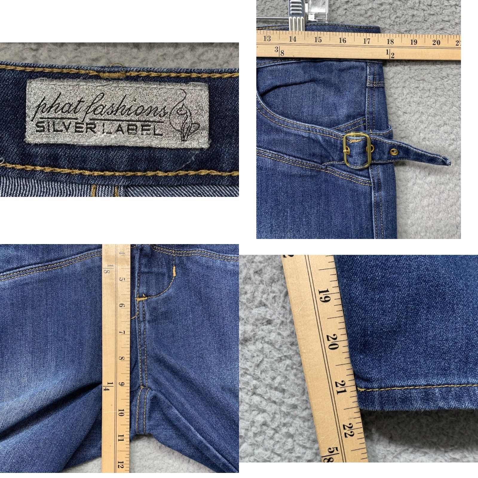 Vintage Phat Fashions Denim Capris Women’s Size 11 Blue Stretch Buckles Silver Label Capris Women’s Size 11 Blue Stretch Buckles Silver Label Size ONE SIZE - 8 Thumbnail