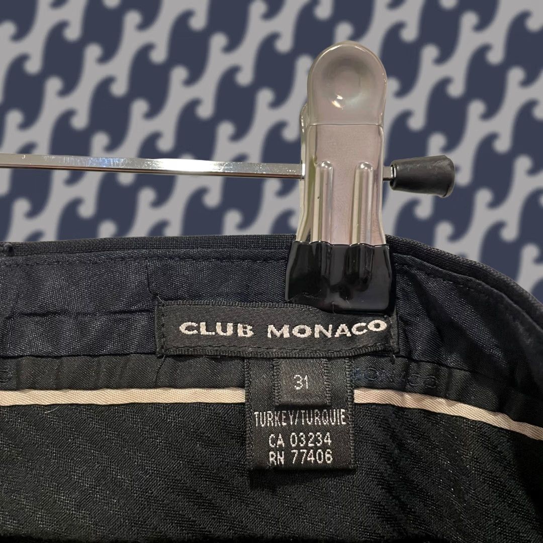Club Monaco Pants Mens 31 Navy Blue Wool Pinstripe Dress Pants Trousers Flat Front Regular Straight Leg, Men's