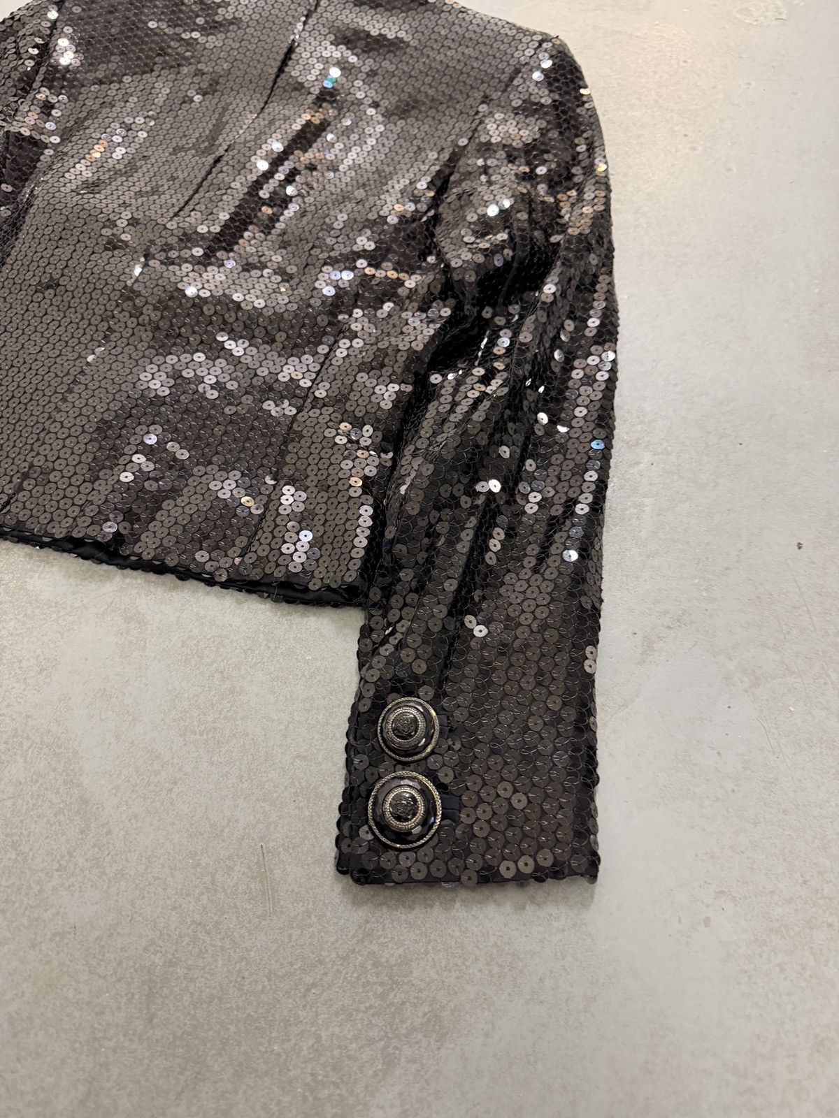 Versace F/W 1995 Gianni Versace Couture Black Sequin Medusa Jacket Size S / US 4 / IT 40 - 14 Thumbnail