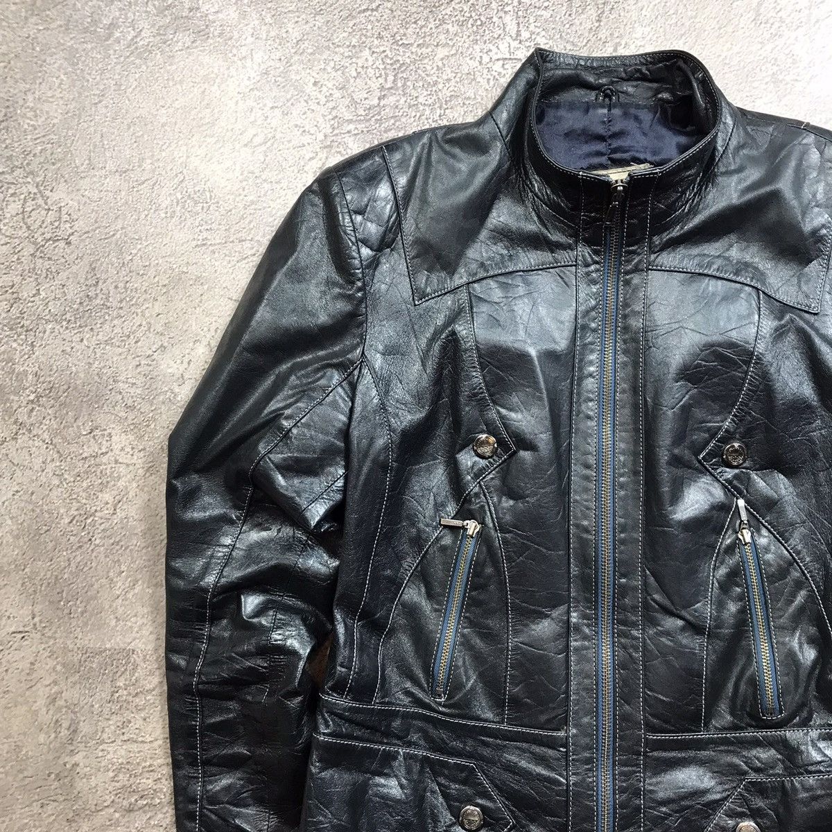 Vintage Vintage Y2K Distressed Biker Jacket Streetwear Black Baggy M Size M / US 6-8 / IT 42-44 - 3 Thumbnail