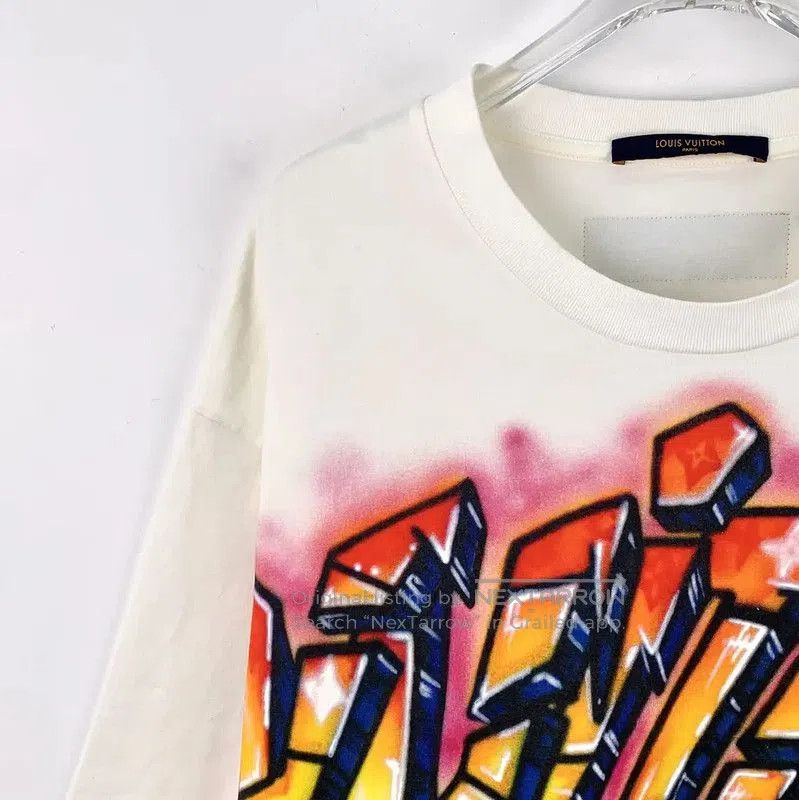 Louis Vuitton Louis Vuitton Graffiti Print Cotton T. Size XXL / US 16-18 / IT 52-54 - 3 Thumbnail