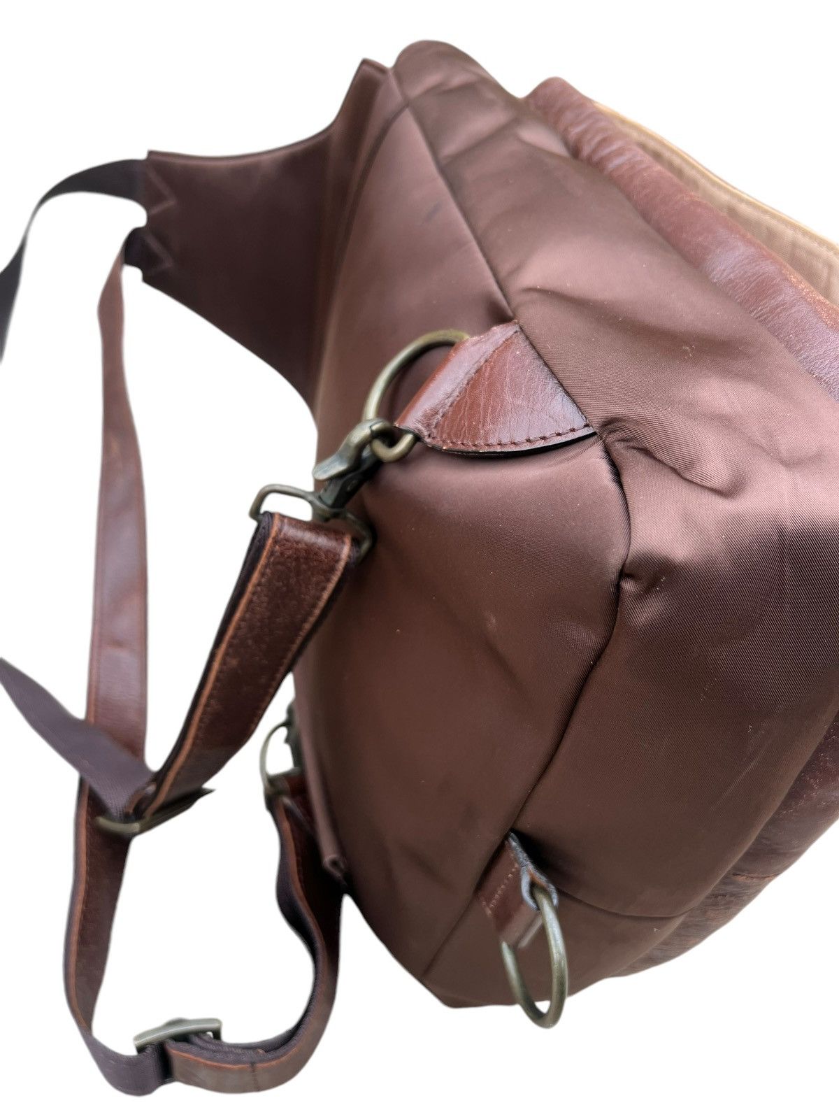 Leather Vintage HW Design Japan Hybrid Nylon Patina Leather Backpack Size ONE SIZE - 17 Thumbnail