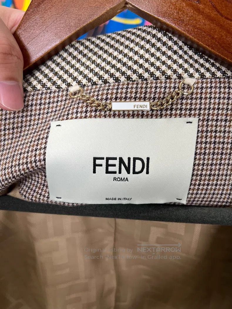 Fendi Fendi Houndstooth Lapel Blazer Jacket Size S / US 4 / IT 40 - 4 Thumbnail