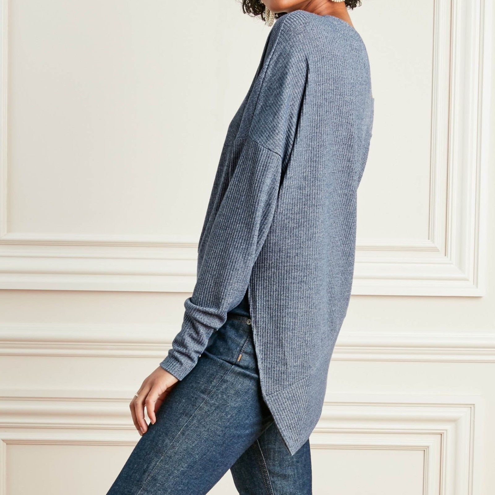 Other Stella & Dot The Double V Sweater in Chambray Blue Colorway Size M / US 6-8 / IT 42-44 - 2 Thumbnail