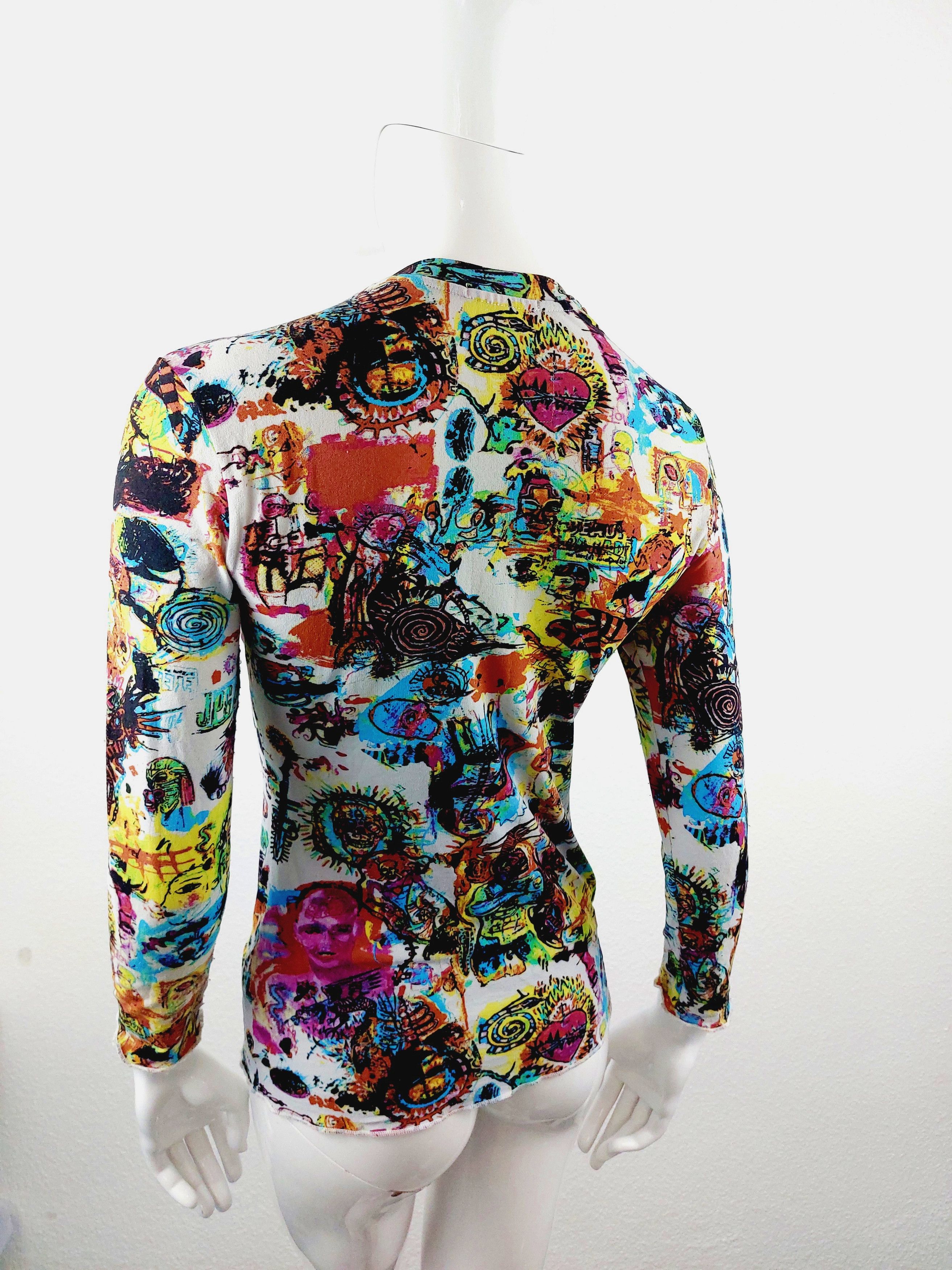 Jean Paul Gaultier Jean Paul Gaultier Basquiat Comic Art Tattoo Top T-Shirt Size US XS / EU 42 / 0 - 9 Thumbnail