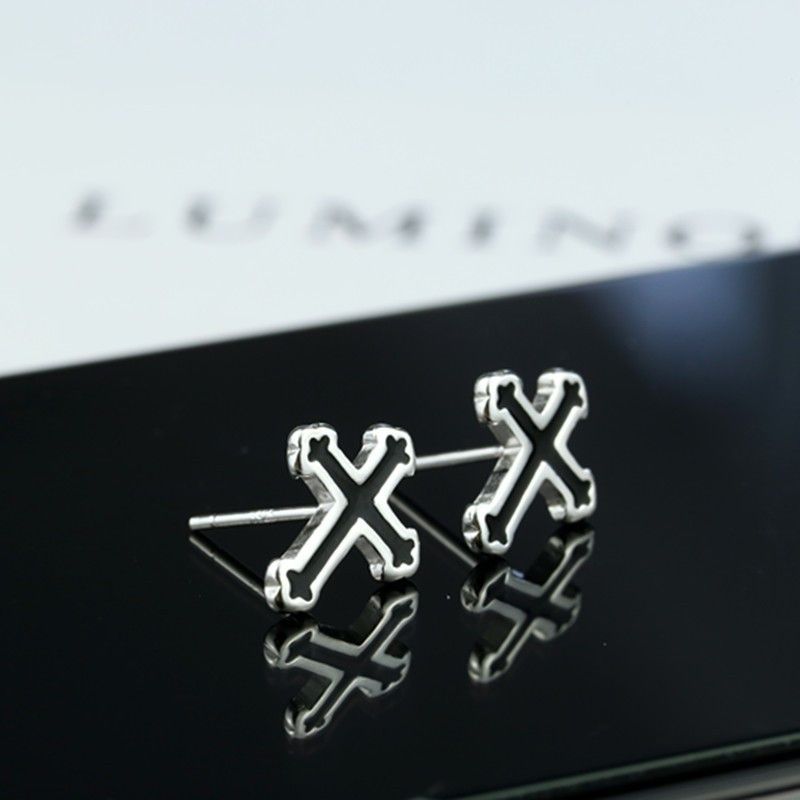 Jewelry × Sterling Silver Cross Punk Earrings One Pairs Chrome Jewelry Size ONE SIZE - 6 Thumbnail