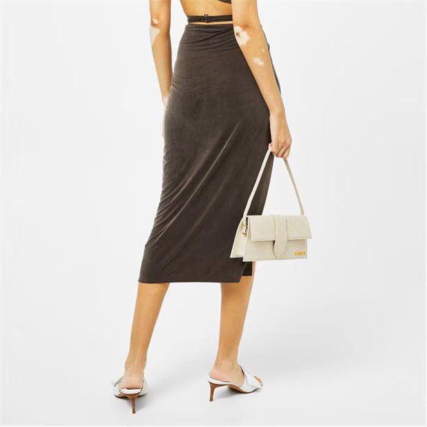 Jacquemus o1g2r1mq1024 Midi Skirt in Brown Size 30" / US 8 / IT 44 - 5 Thumbnail