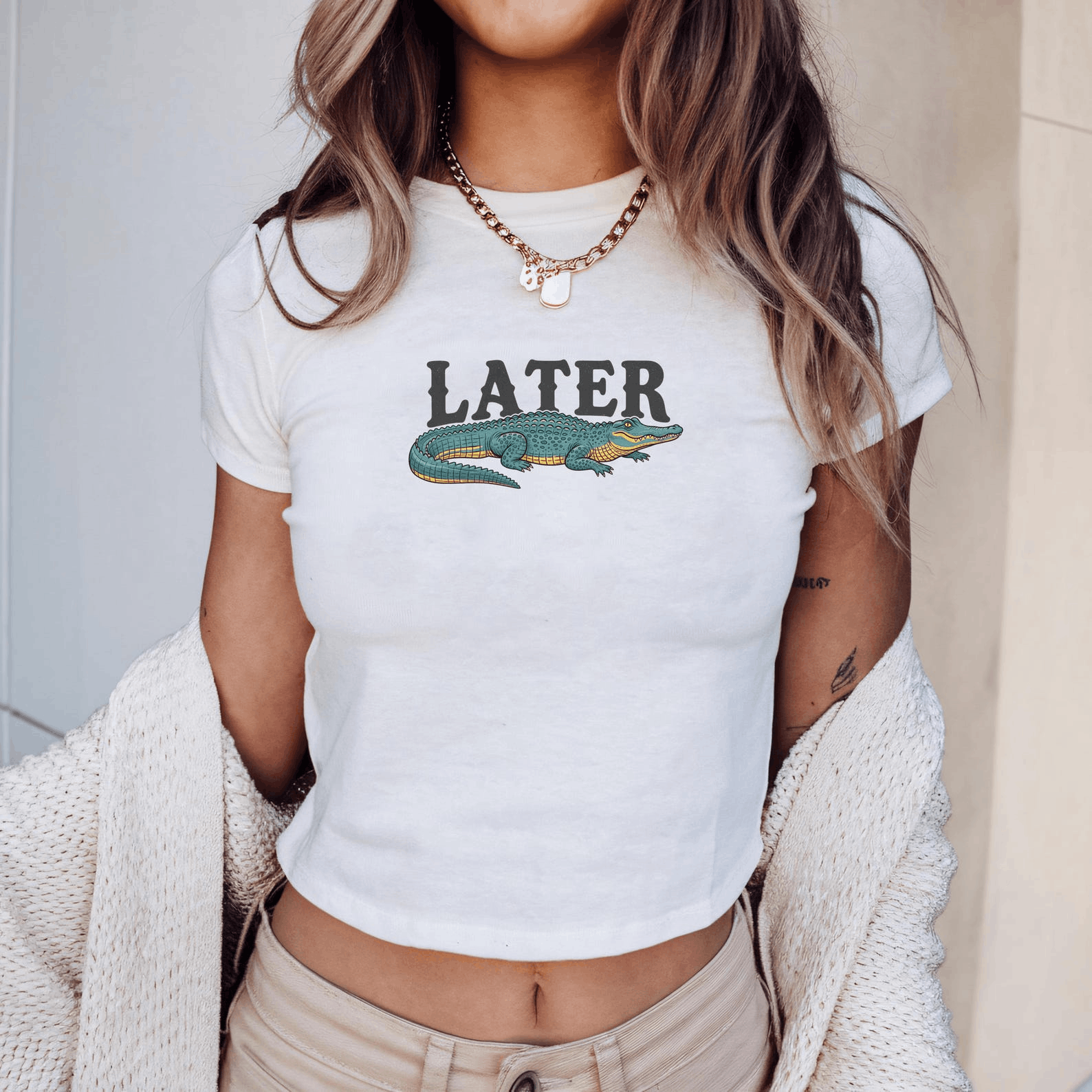 Other Later Gator Vintage 90s Y2K Baby Tee Size M / US 6-8 / IT 42-44 - 2 Thumbnail