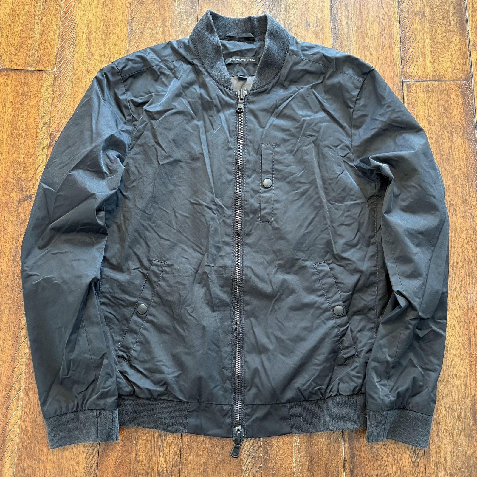 John Varvatos John Varvatos U.S.A. Jacket Mens Small Black Bomber Full Zip Size US S / EU 44-46 / 1 - 2 Thumbnail