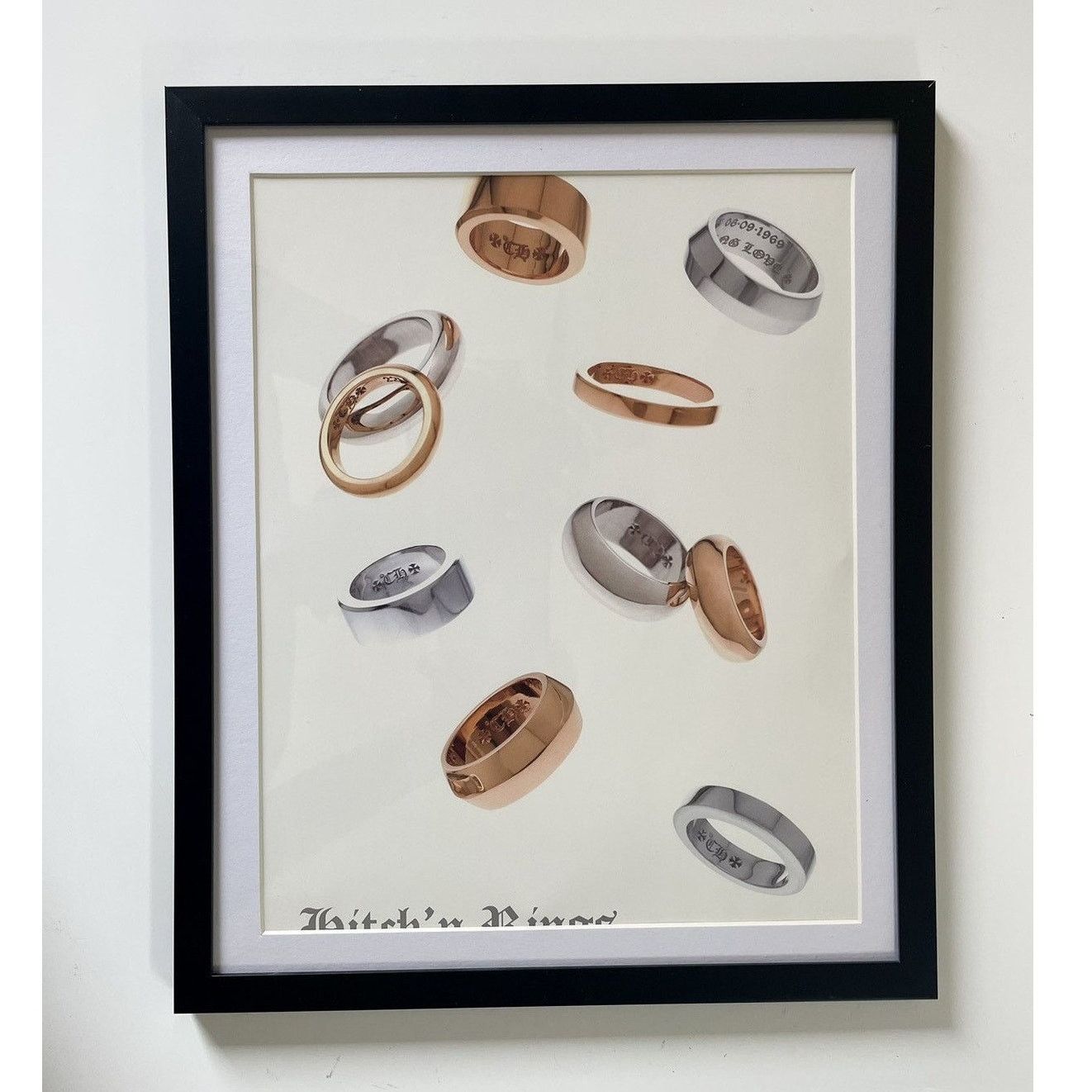 Chrome Hearts × Vintage Chrome Hearts rings jewelry 9x11 Framed poster Size ONE SIZE - 1 Thumbnail