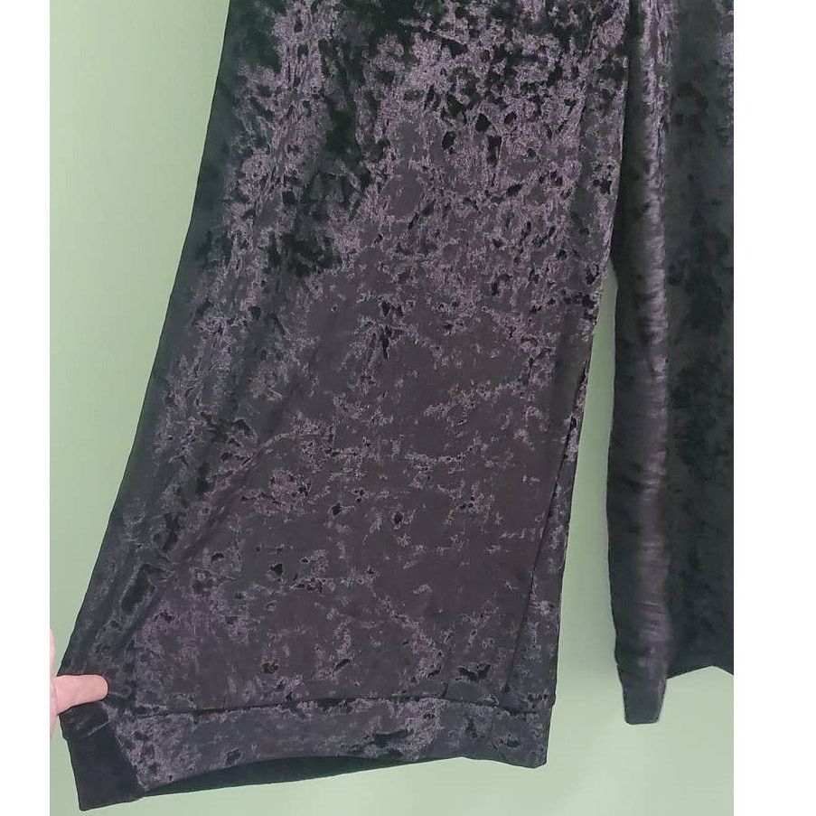 English Factory English Factory Black Soft Velvet Culottes / Wide Leg Capri Size 24" / US 00 / IT 34 - 3 Thumbnail