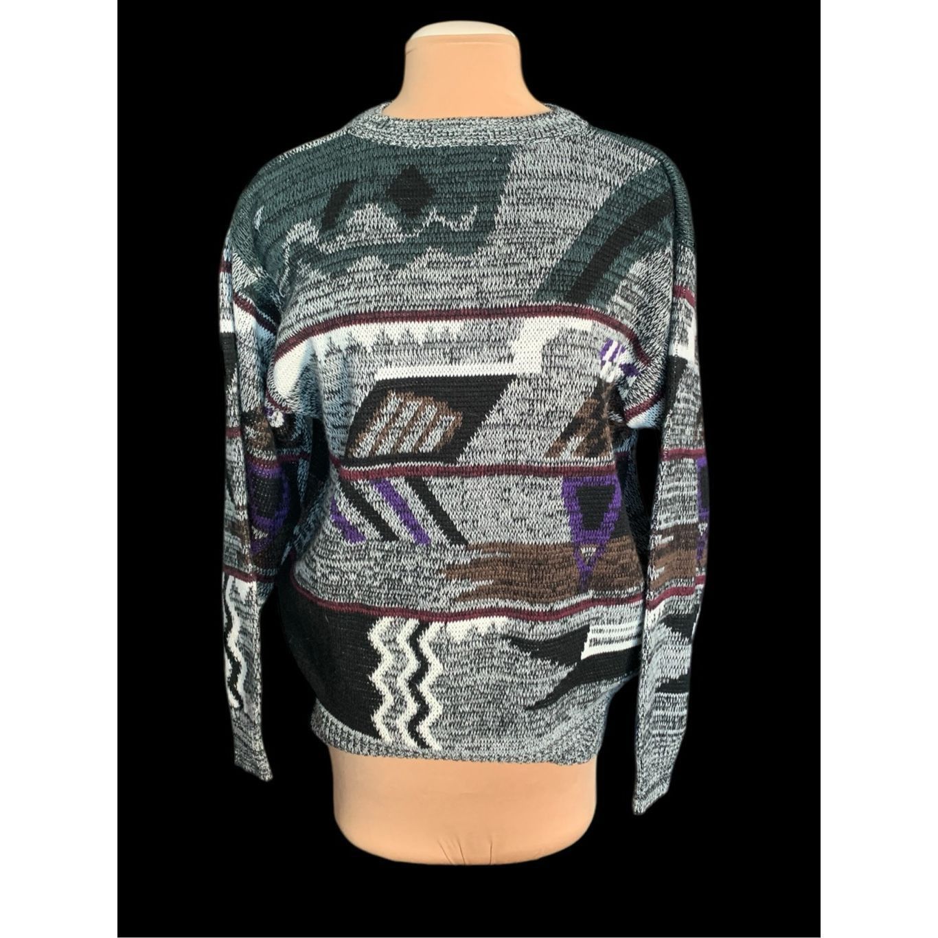 Vintage Vintage Sir William Geometric Knit Sweater Gray Purple Pullo Size US XXL / EU 58 / 5 - 3 Thumbnail