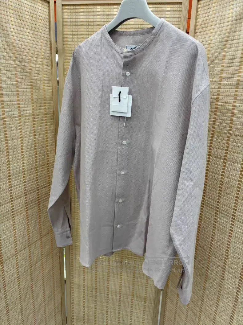 Hermes Hermes Light Gray Long Sleeve Shirt Size US XXS / EU 40 - 1 Thumbnail