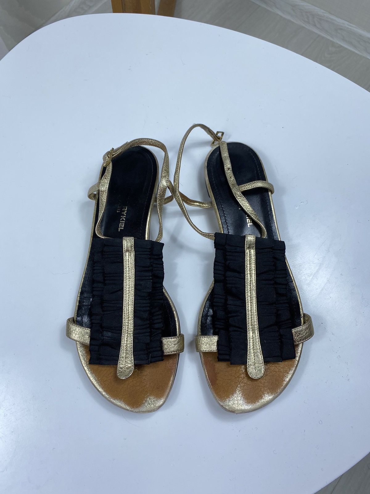Sonia Rykiel × Vintage Sonia Rykiel Leather Sandals Size US 8 / IT 38 - 2 Thumbnail