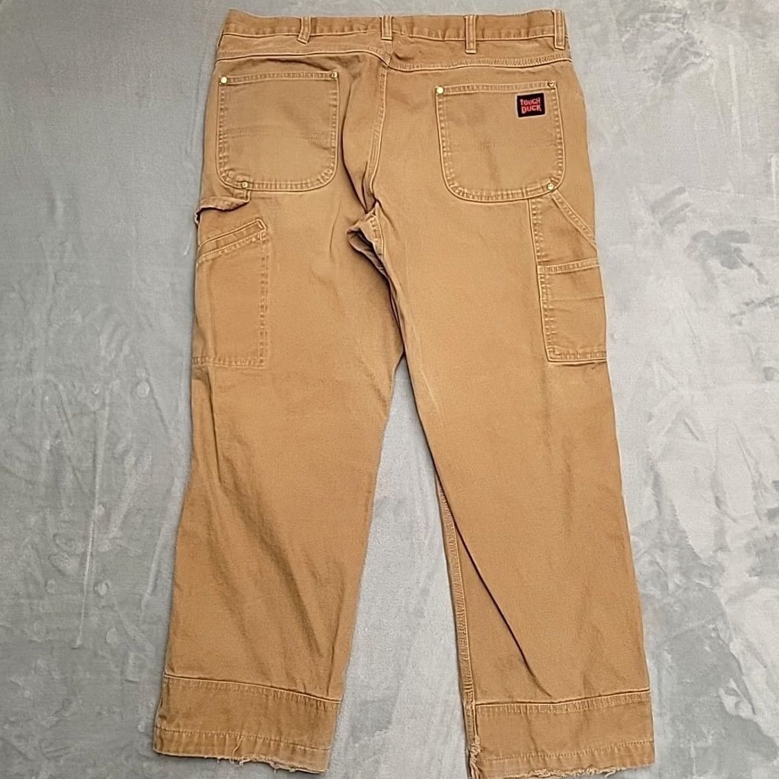 Vintage Tough Duck Jeans Men 38x30 Brown Canvas Carpenter Cargo Utility Pocket Workwear Size US 38 / EU 54 - 6 Thumbnail